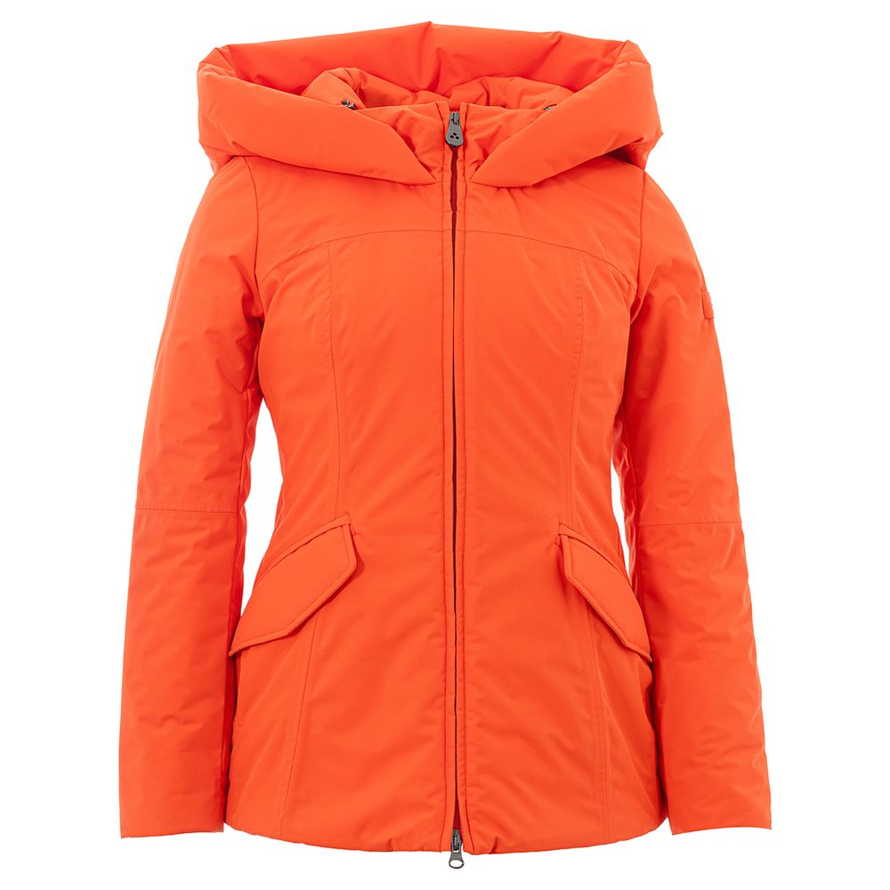 Peuterey Orange Polyester Full-Length Jacket | Regal Royce