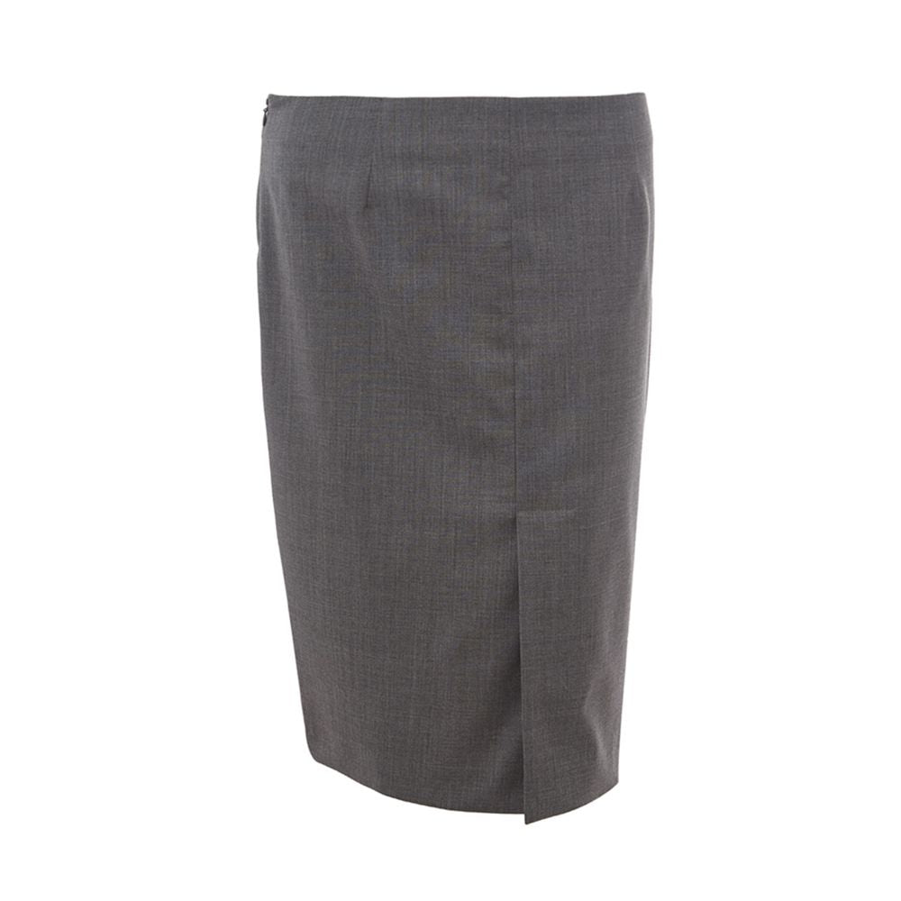Lardini Gray Wool Midi Skirt | Regal Royce