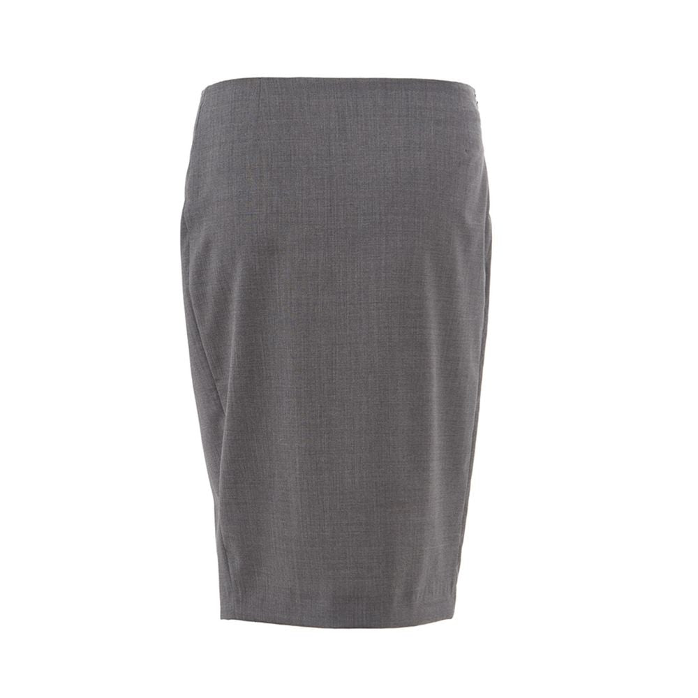 Lardini Gray Wool Midi Skirt | Regal Royce