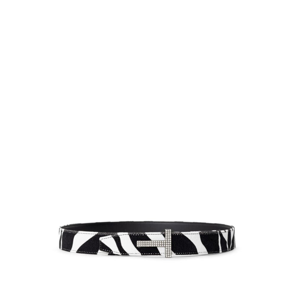 Tom Ford Black And White Leather Regular Belt | Regal Royce