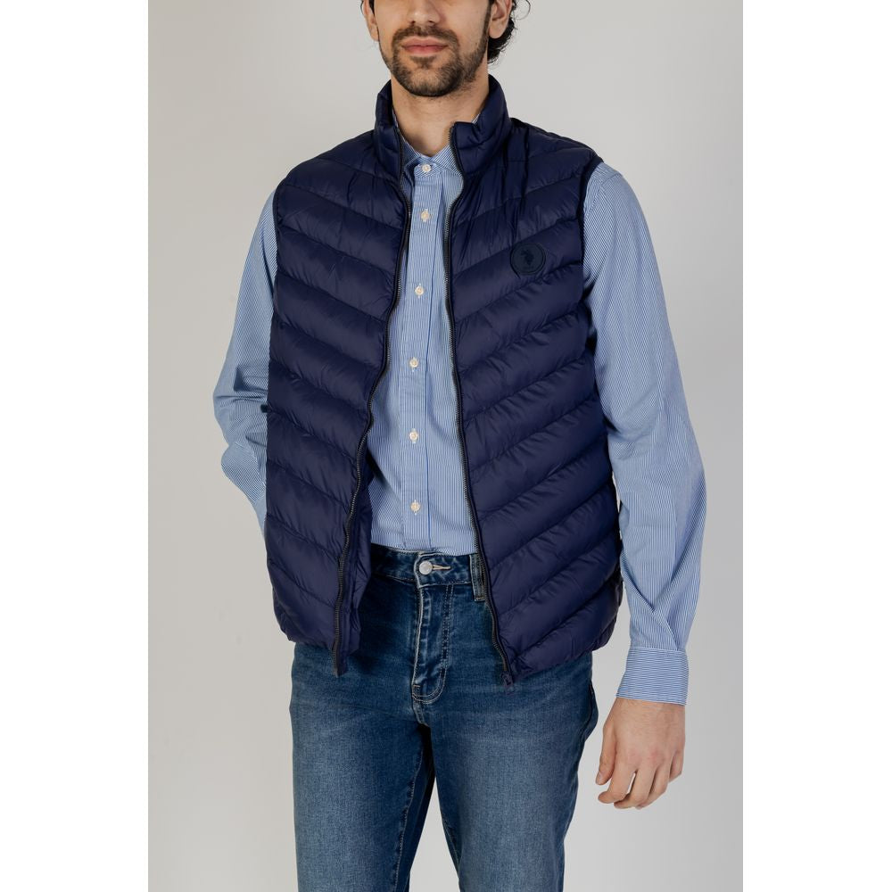 U.S. POLO ASSN. Blue Polyamide Sleveless Jacket | Regal Royce