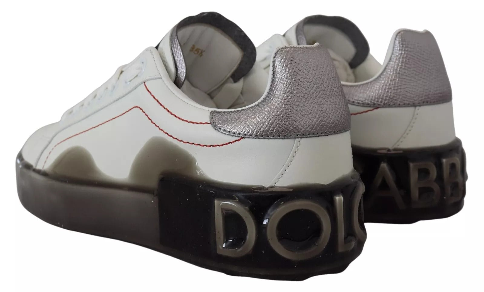 Dolce & Gabbana White Leather Portofino Sneakers Shoes | Regal Royce