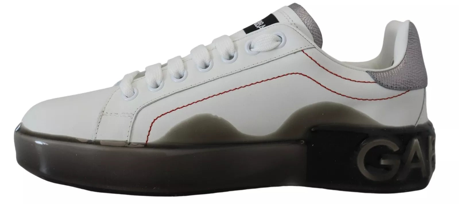 Dolce & Gabbana White Leather Portofino Sneakers Shoes | Regal Royce