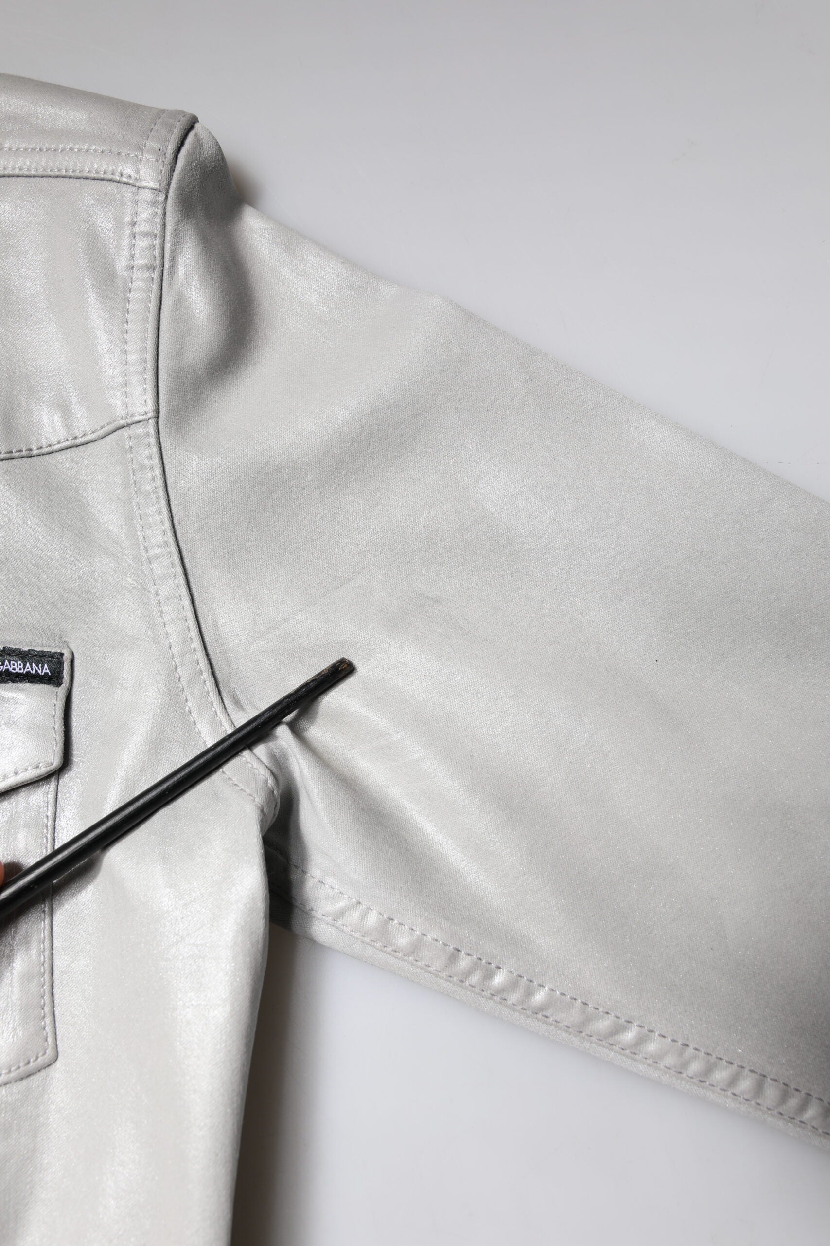 Dolce & Gabbana Metallic Gray Cotton Button Down Shirt | Regal Royce