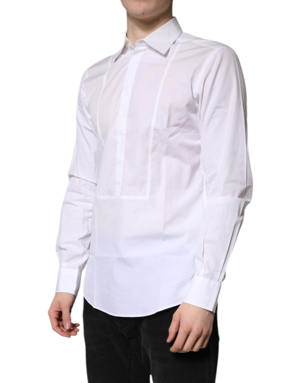 Dolce & Gabbana White Cotton Collared Dress Formal Shirt