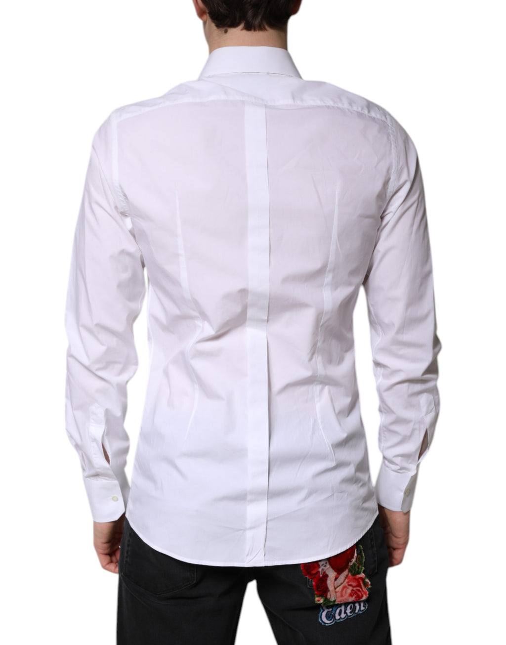 Dolce & Gabbana White Cotton GOLD Dress Formal Shirt