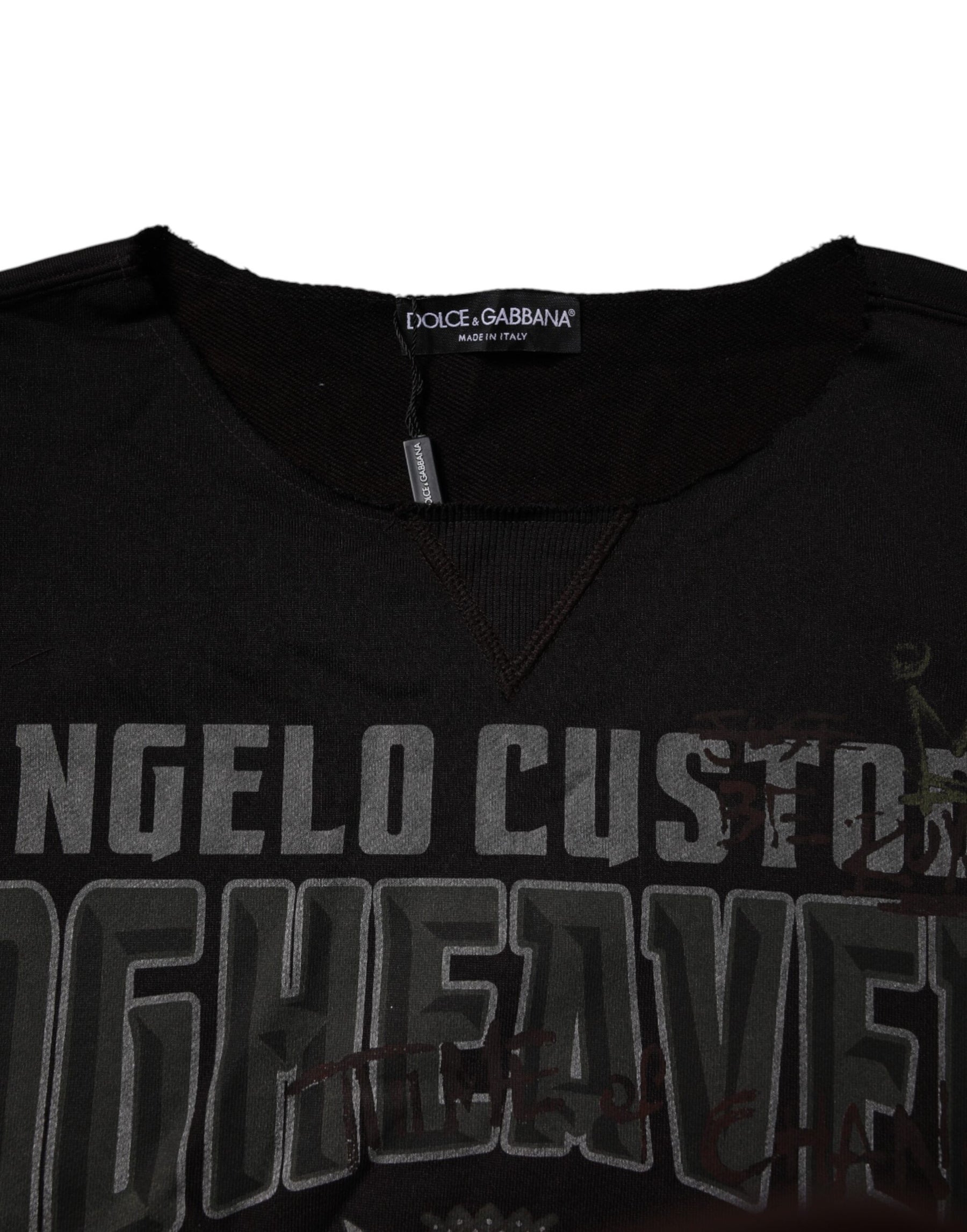 Dolce & Gabbana Black DG Heaven Crew Neck Pullover Sweater | Regal Royce