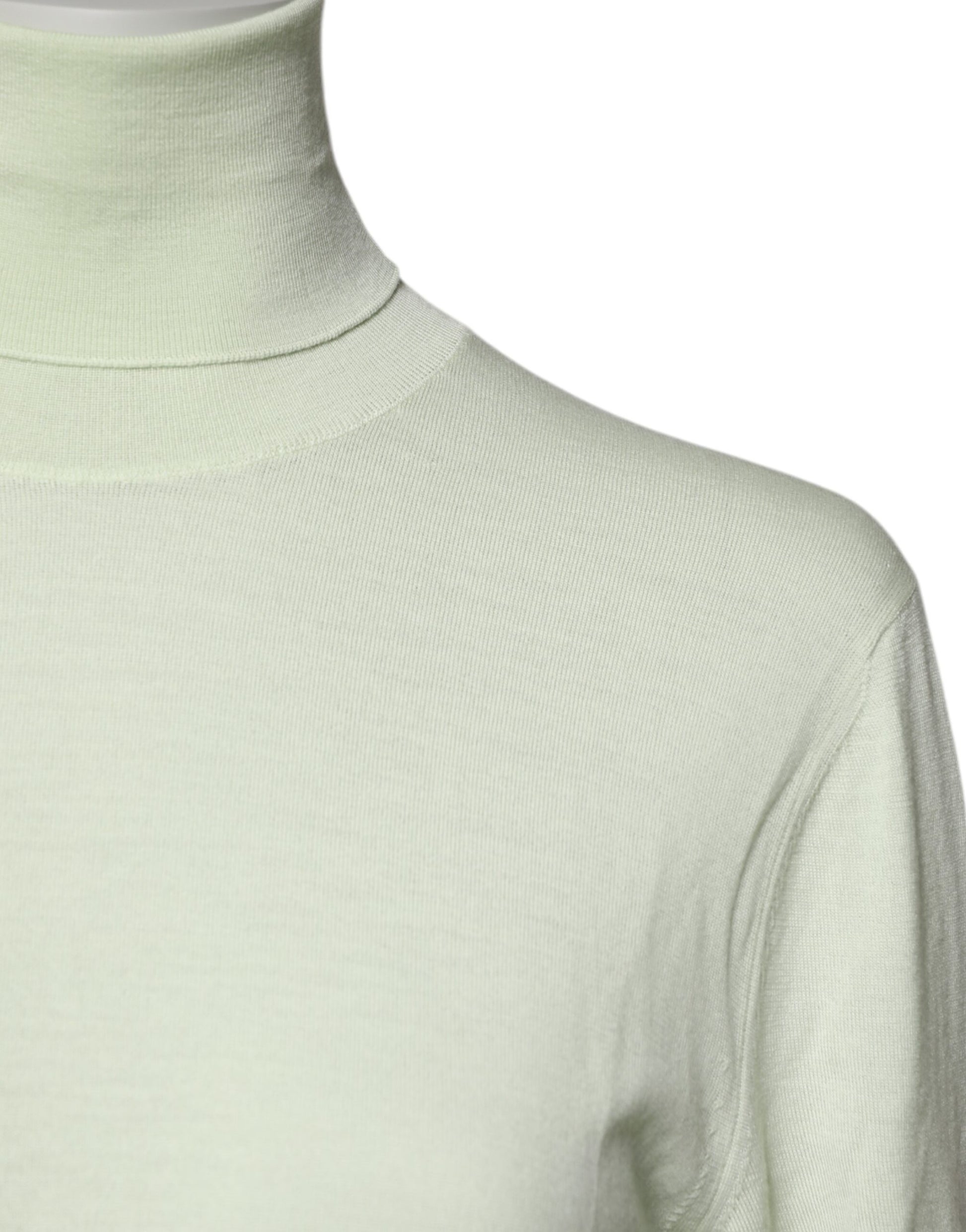 Dolce & Gabbana Light Green Wool Turtleneck Pullover Sweater