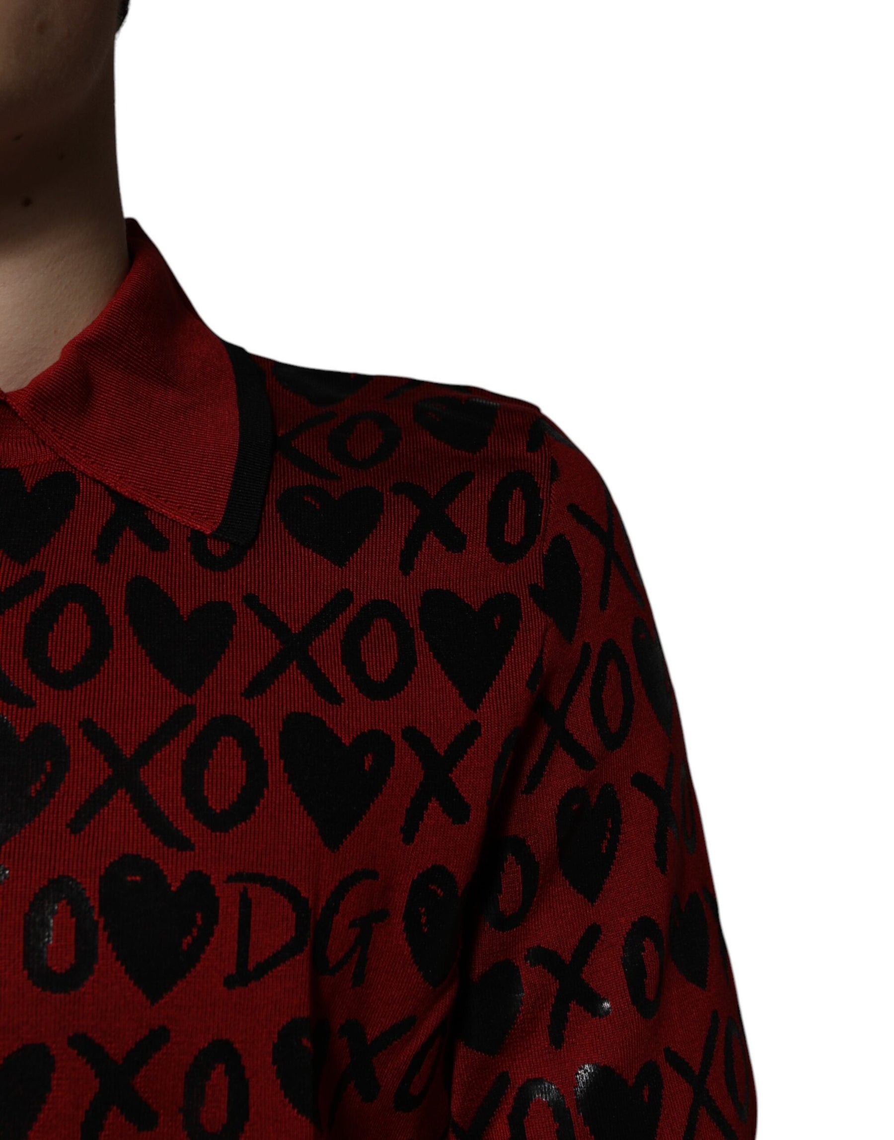 Dolce & Gabbana Red Cotton XOXO Collared Polo T-shirt | Regal Royce