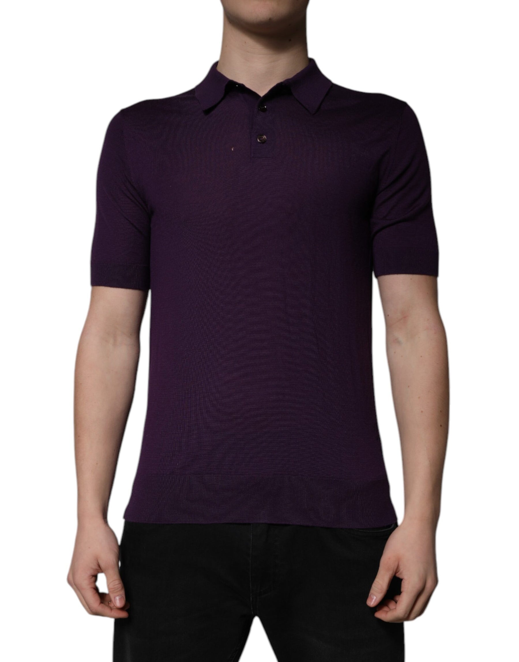 Dolce & Gabbana Violet Cashmere Collared Polo T-shirt | Regal Royce