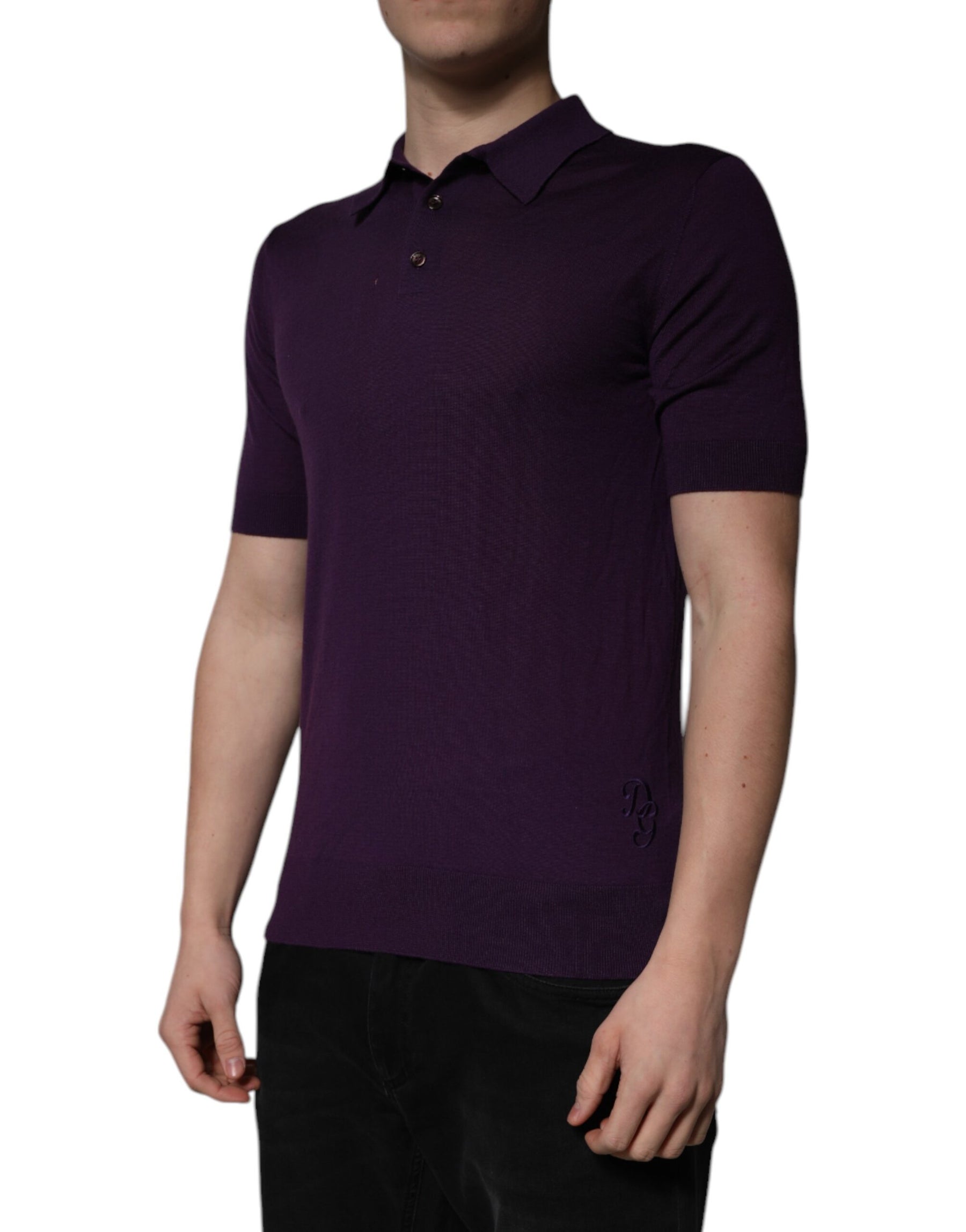 Dolce & Gabbana Violet Cashmere Collared Polo T-shirt | Regal Royce