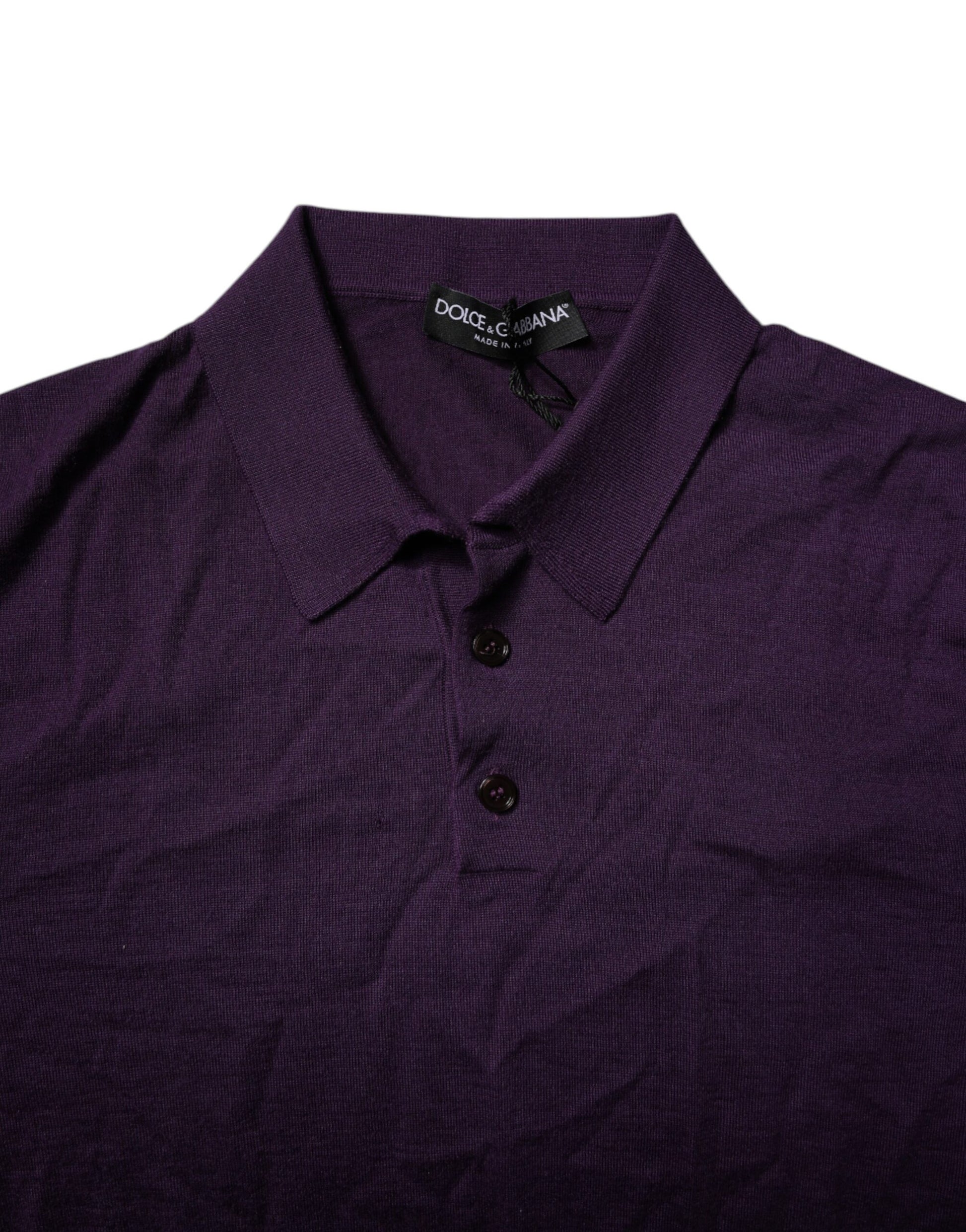 Dolce & Gabbana Violet Cashmere Collared Polo T-shirt