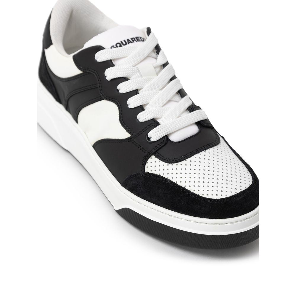 Dsquared² Black And White Leather Athletic Sneakers | Regal Royce