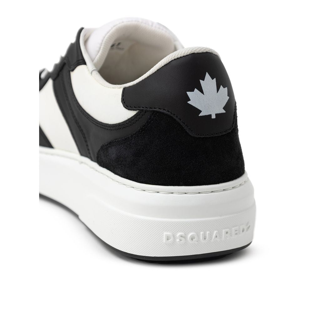 Dsquared² Black And White Leather Athletic Sneakers | Regal Royce
