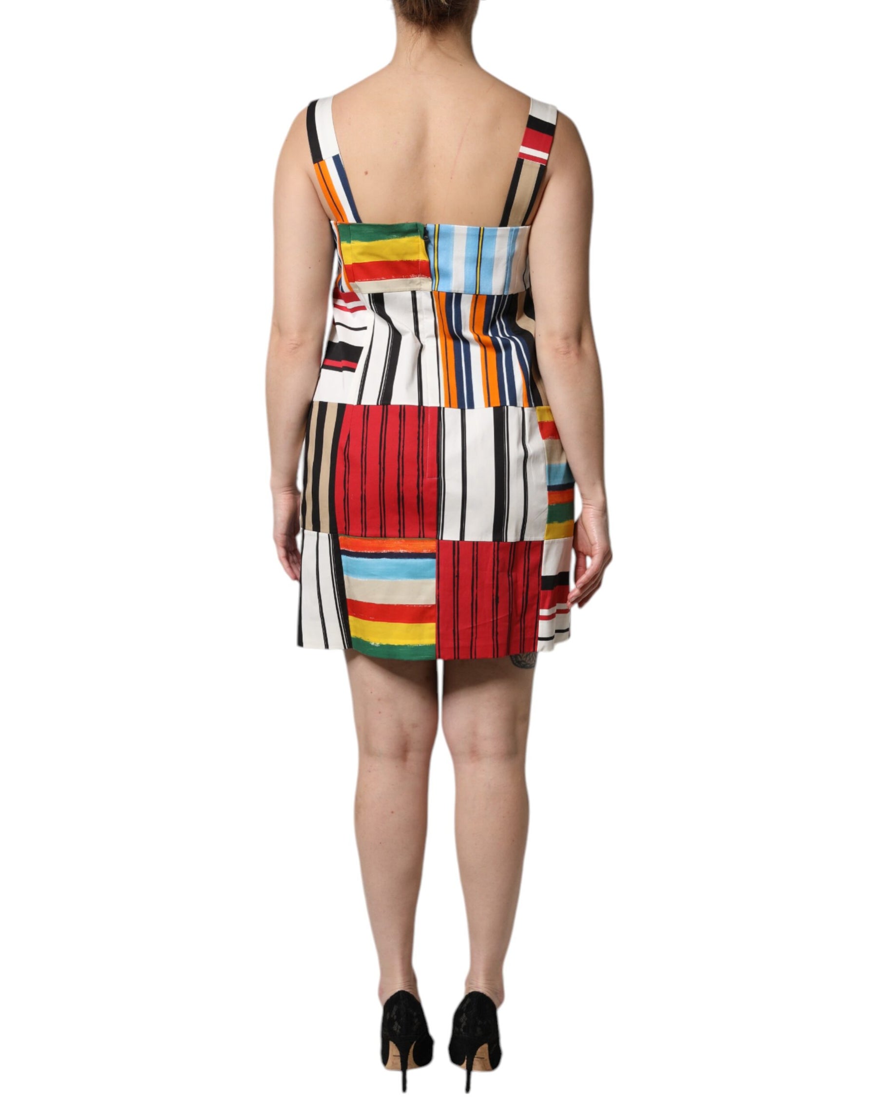 Dolce & Gabbana Multicolor Cotton Stripe Sleeveless Dress | Regal Royce