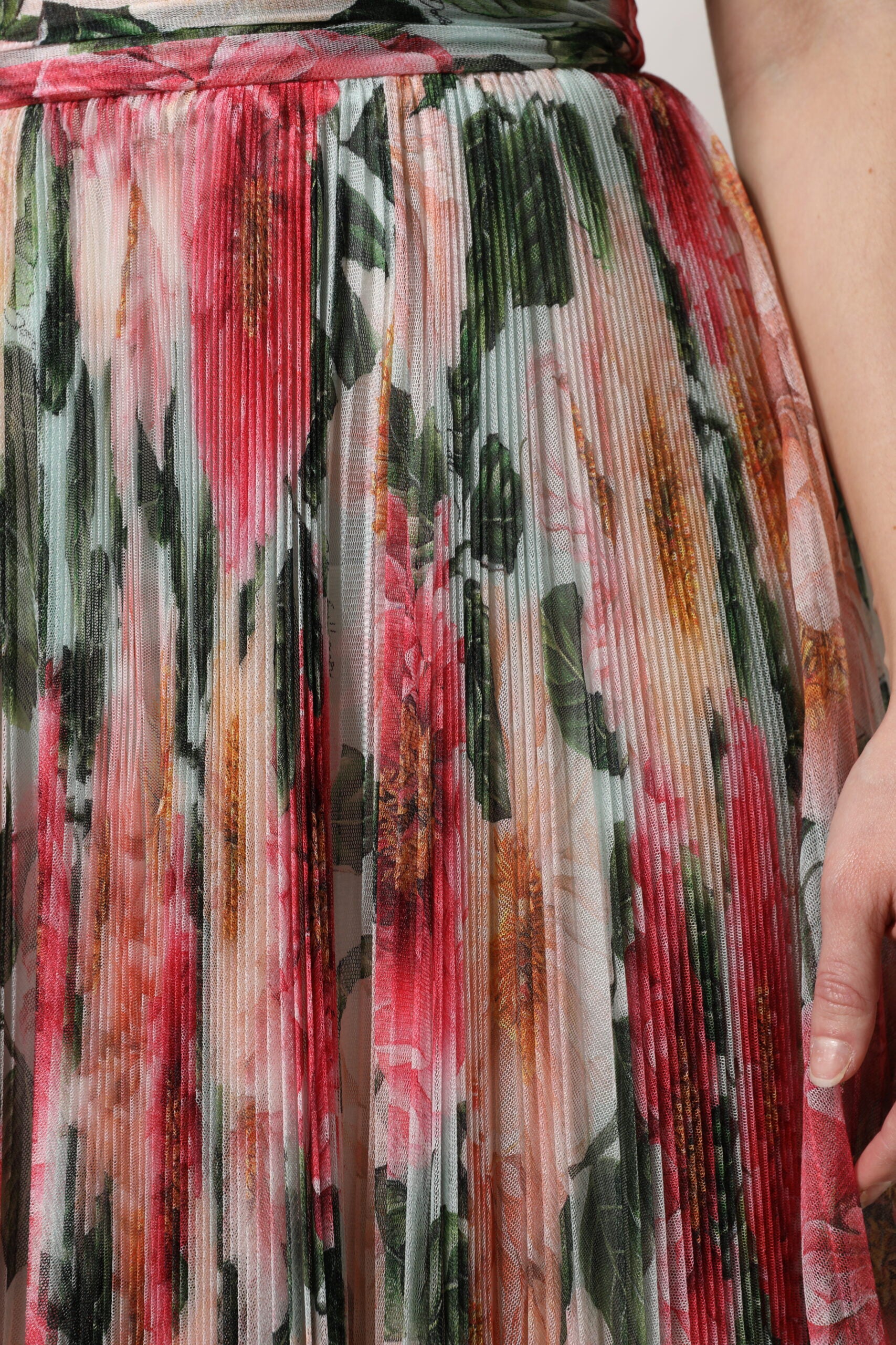 Dolce & Gabbana Multicolor Silk Floral High Waist Midi Skirt | Regal Royce