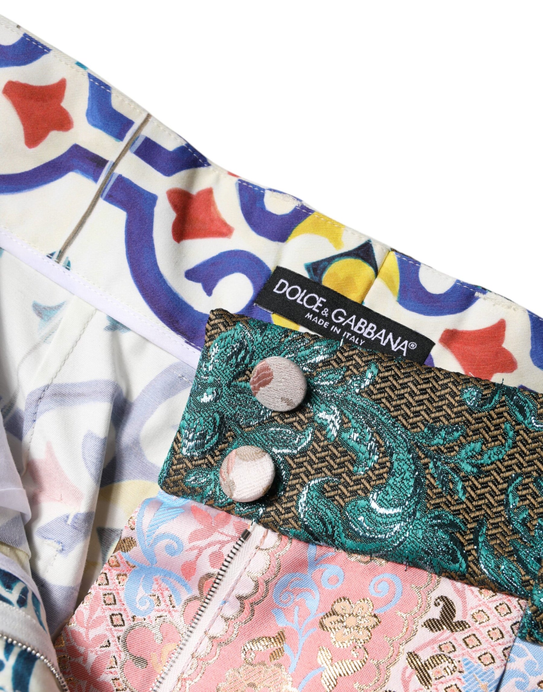 Dolce & Gabbana Multicolor Cotton Patchwork Hot Pants Shorts | Regal Royce