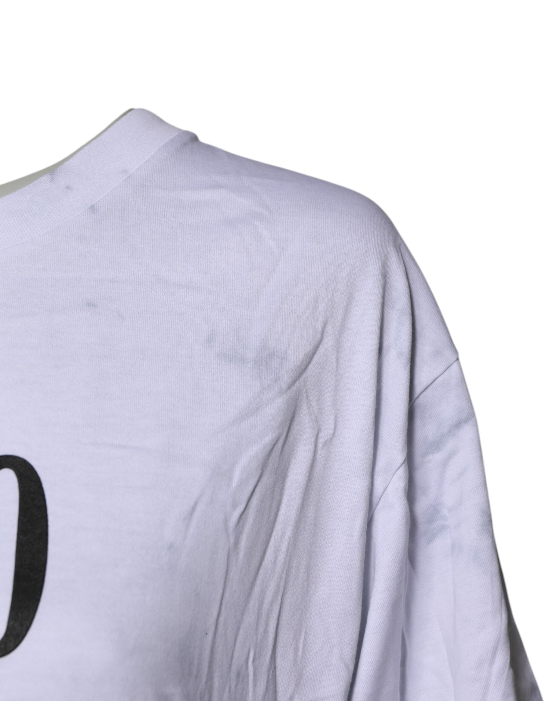 Dolce & Gabbana White Print Lace-Up Cotton Crew Neck T-shirt | Regal Royce