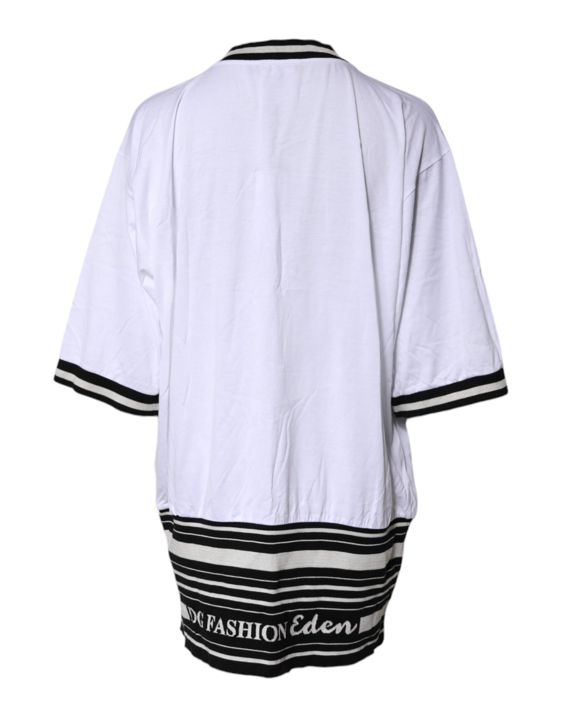 Dolce & Gabbana White Cotton DG Fashion Crew Neck Tee T-shirt | Regal Royce