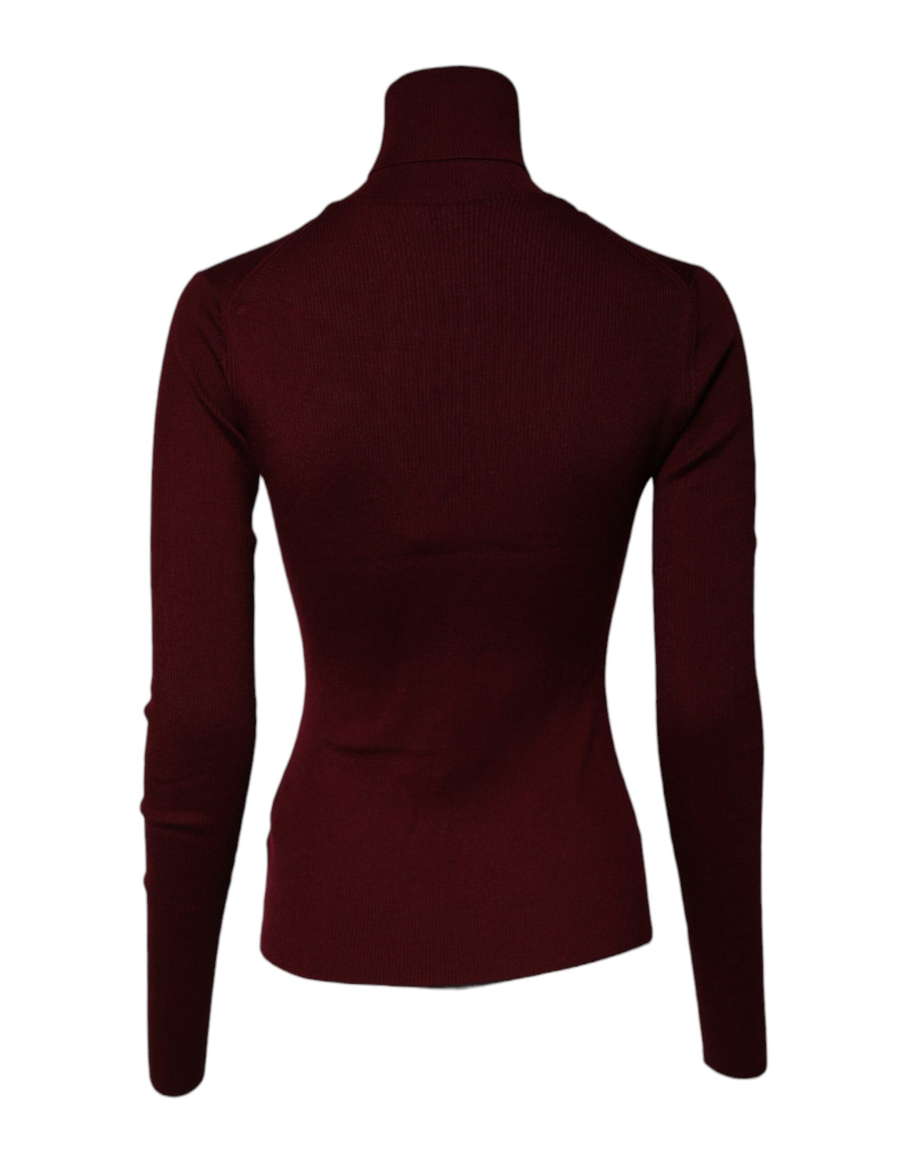 Dolce & Gabbana Burgundy Long Sleeves Turtleneck Slim Sweater | Regal Royce