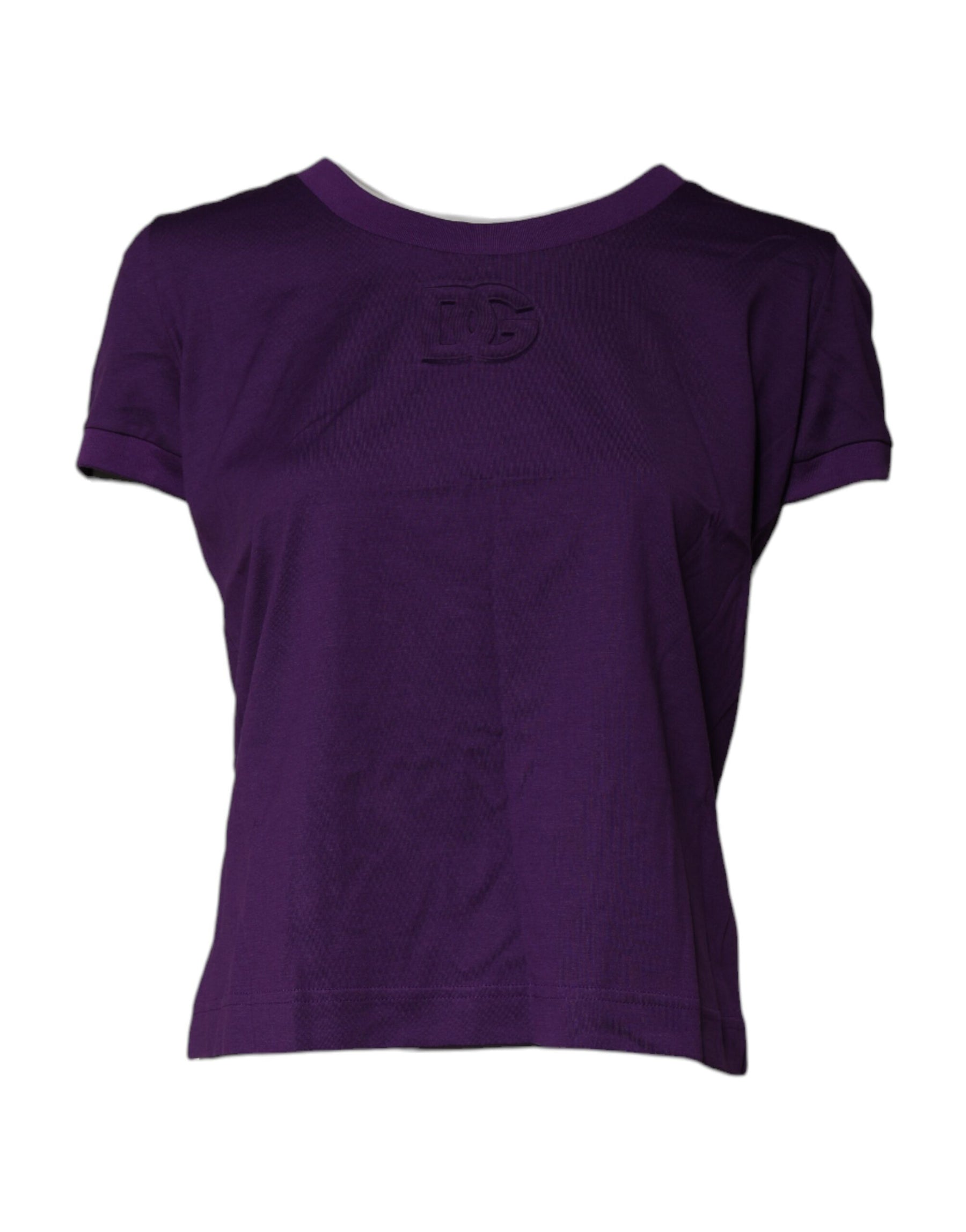 Dolce & Gabbana Violet Cotton Crewneck Short Sleeves T-shirt | Regal Royce