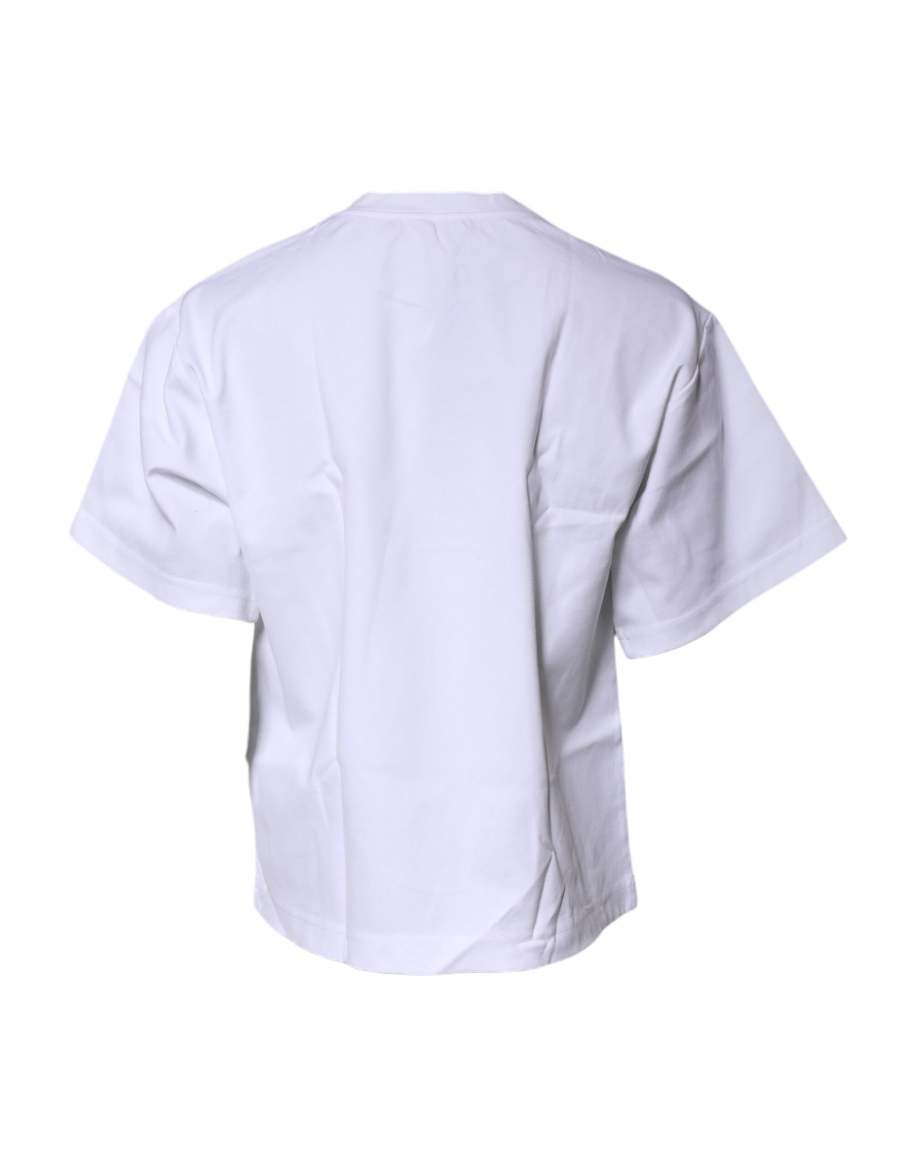 Dolce & Gabbana White Bellissima Cotton Crew Neck T-shirt | Regal Royce