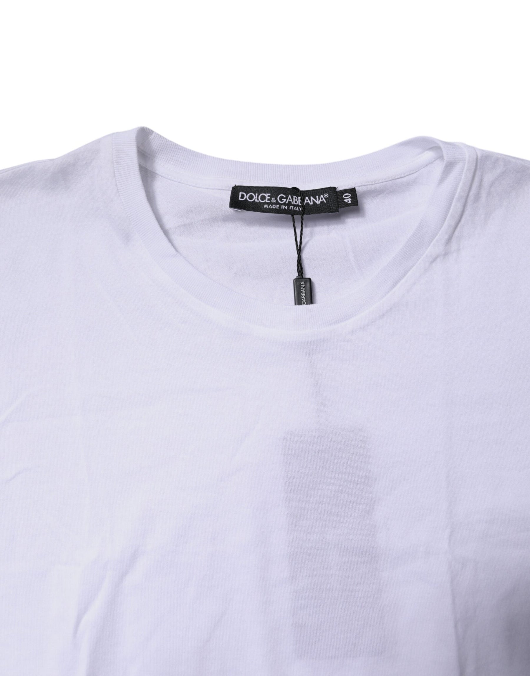 Dolce & Gabbana White Cotton Sleeveless Round Neck Tank Top | Regal Royce