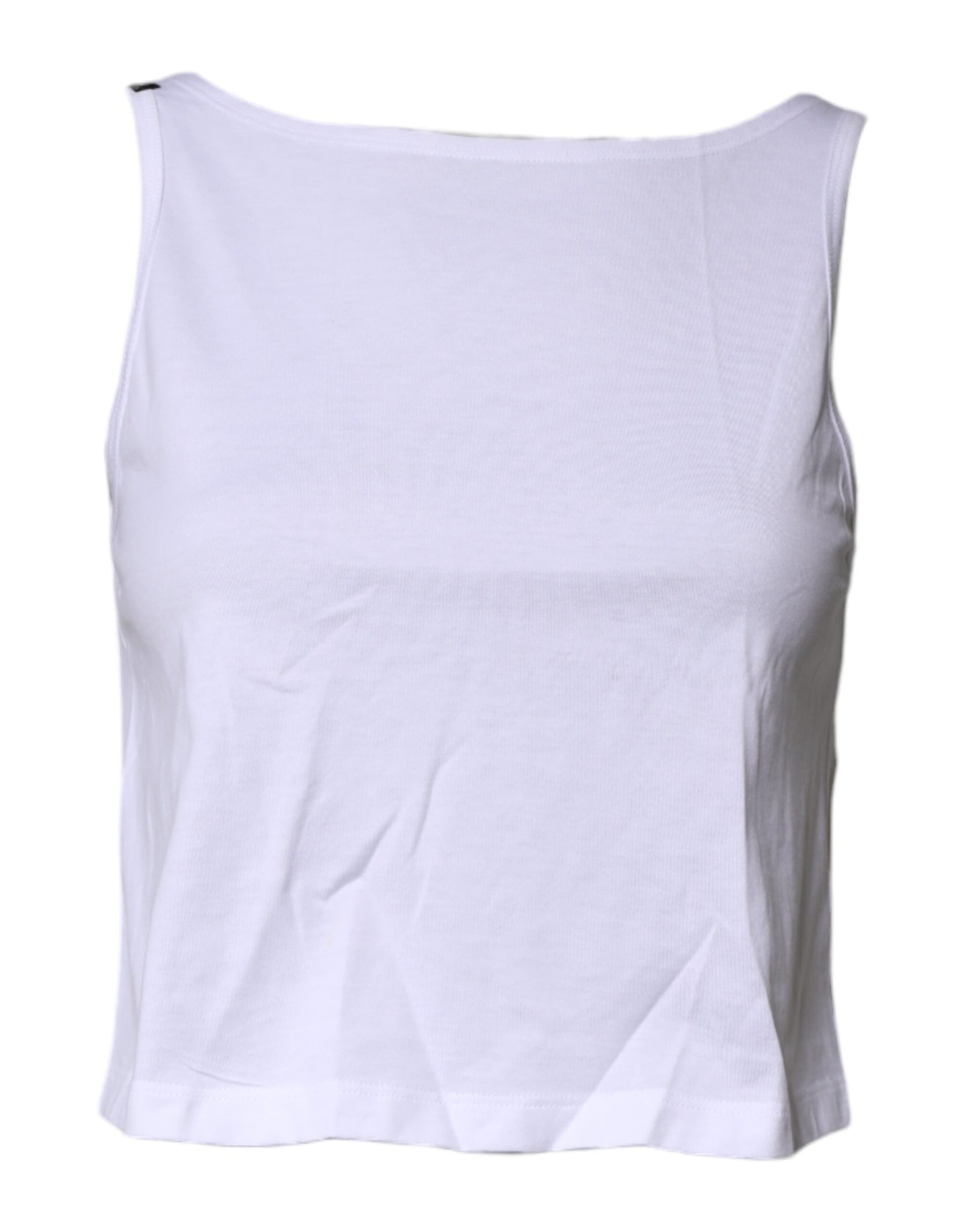 Dolce & Gabbana White Cotton Sleeveless Round Neck Tank Top | Regal Royce