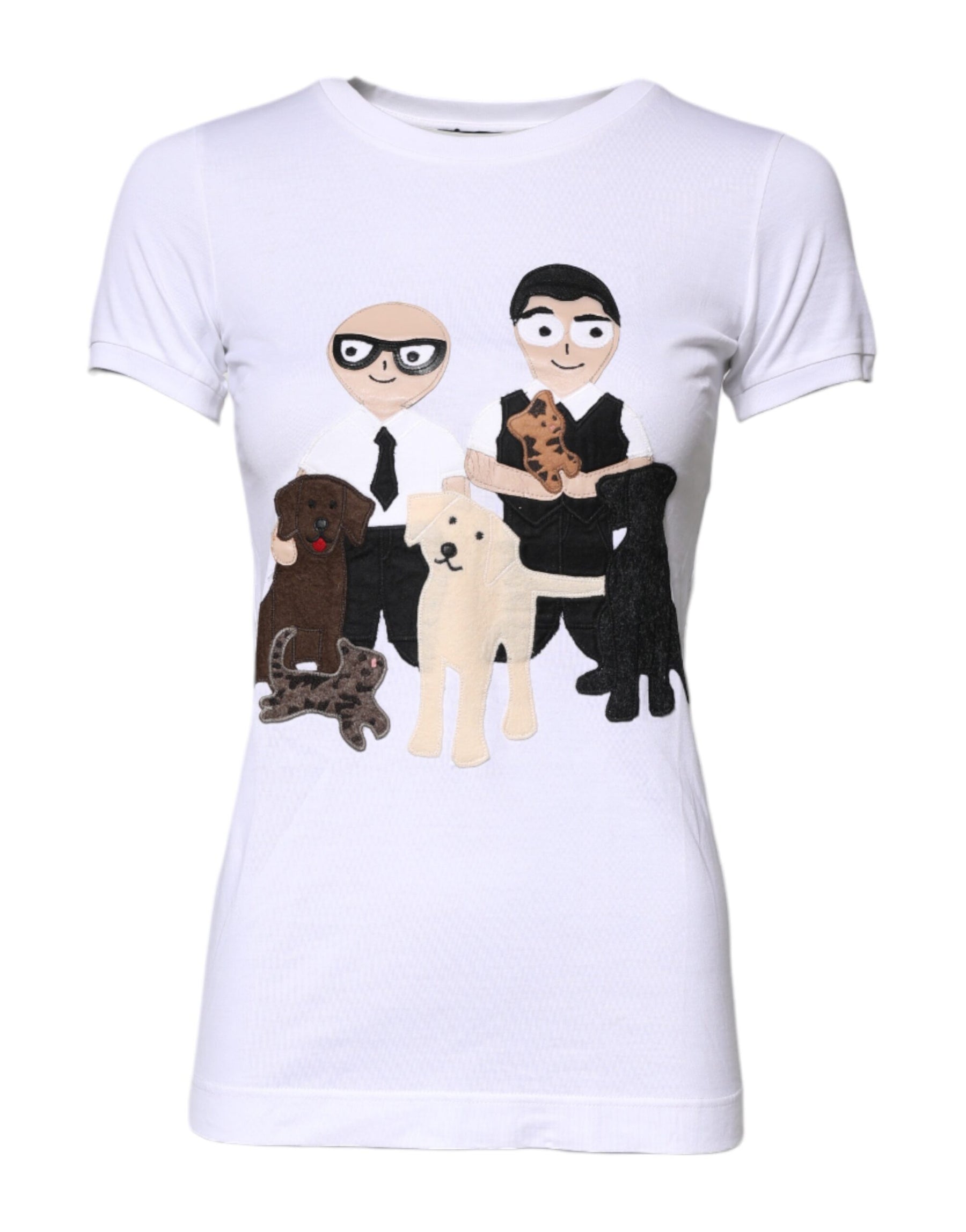 Dolce & Gabbana White Cotton #DGFAMILY Embroidery T-shirt | Regal Royce