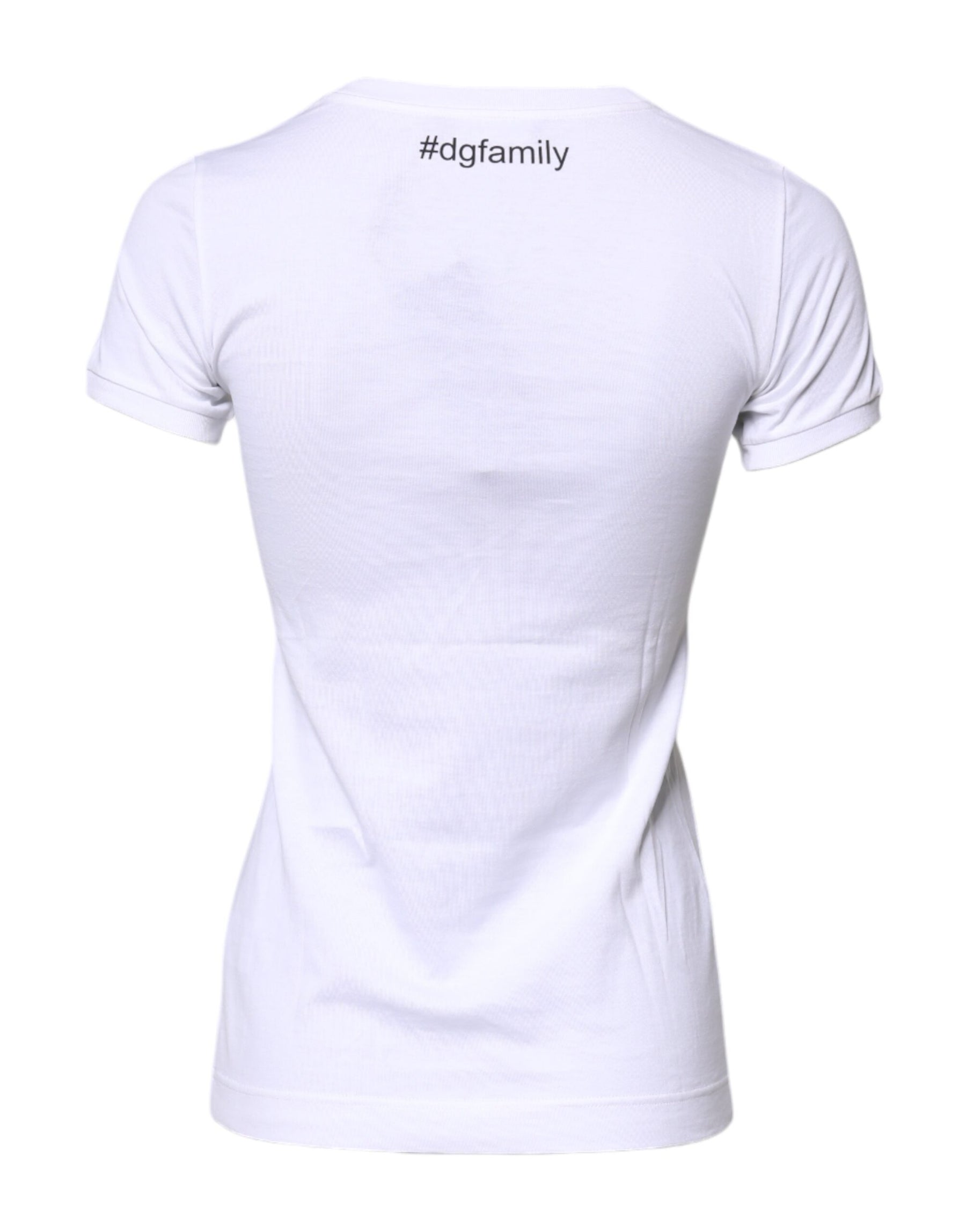 Dolce & Gabbana White Cotton #DGFAMILY Embroidery T-shirt | Regal Royce