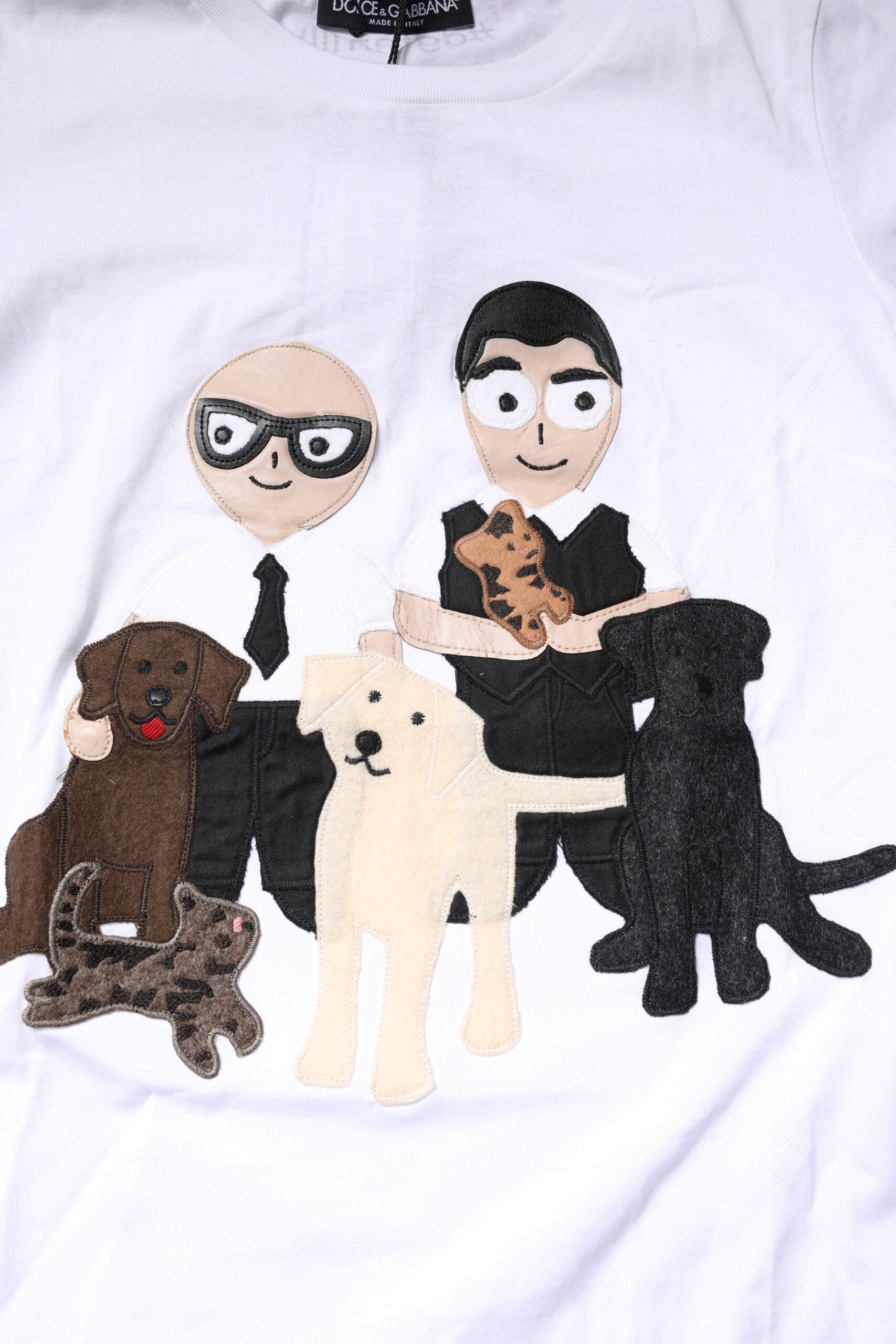 Dolce & Gabbana White Cotton #DGFAMILY Embroidery T-shirt | Regal Royce