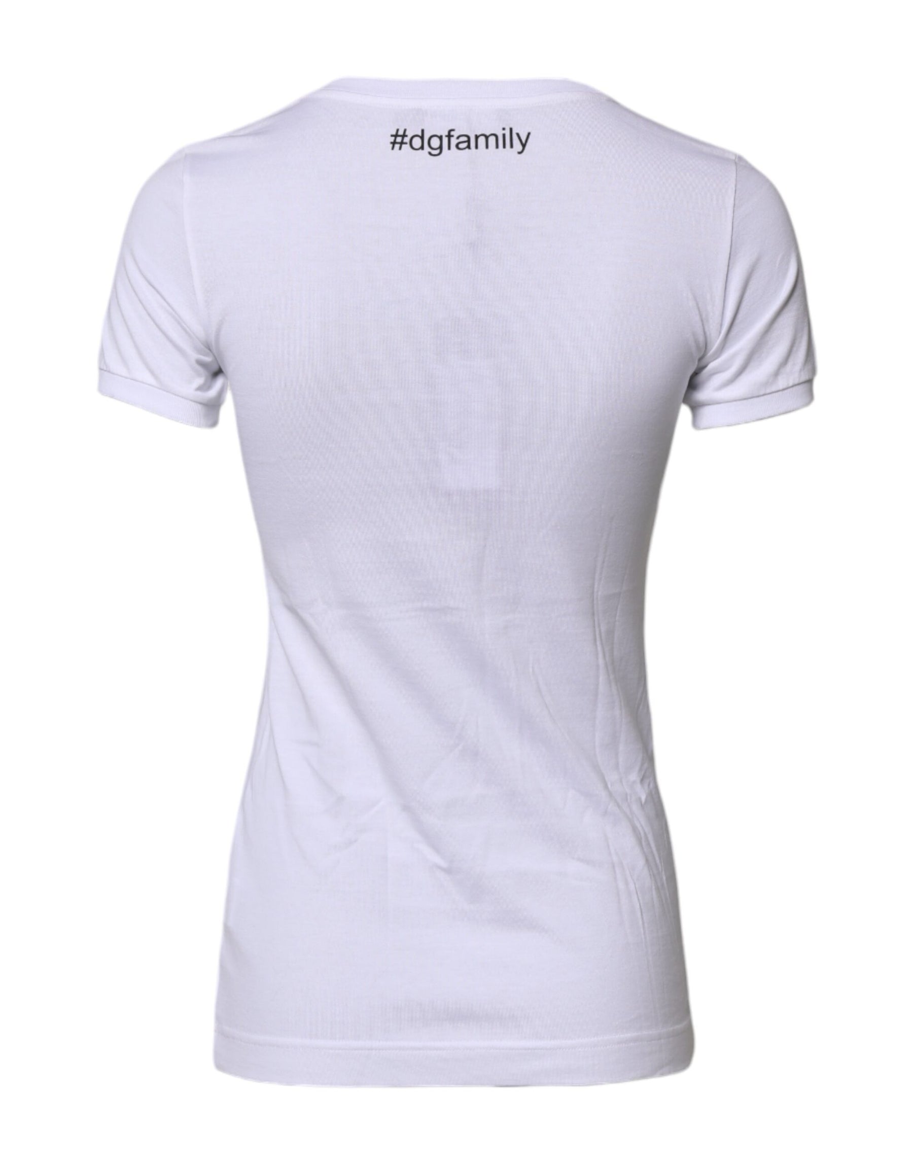 Dolce & Gabbana White #DGFAMILY Embroidery Cotton T-shirt | Regal Royce