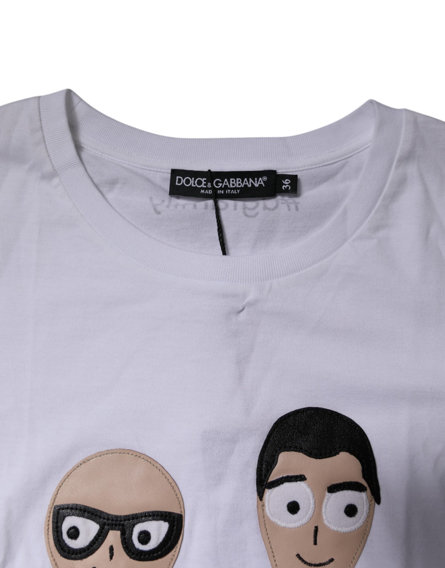 Dolce & Gabbana White #DGFAMILY Embroidery Cotton T-shirt | Regal Royce