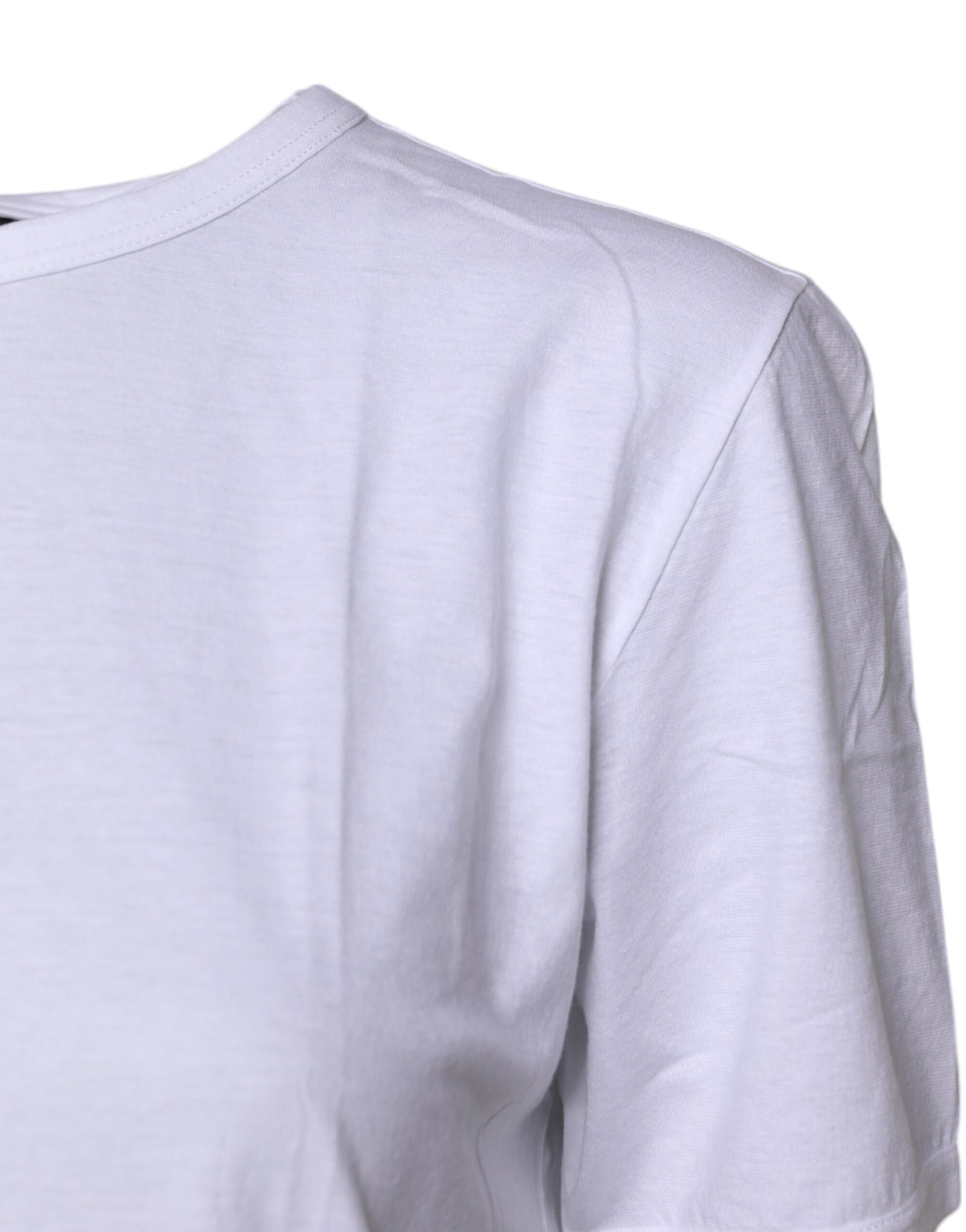 Dolce & Gabbana White Short Sleeves Round Neck Top T-shirt | Regal Royce