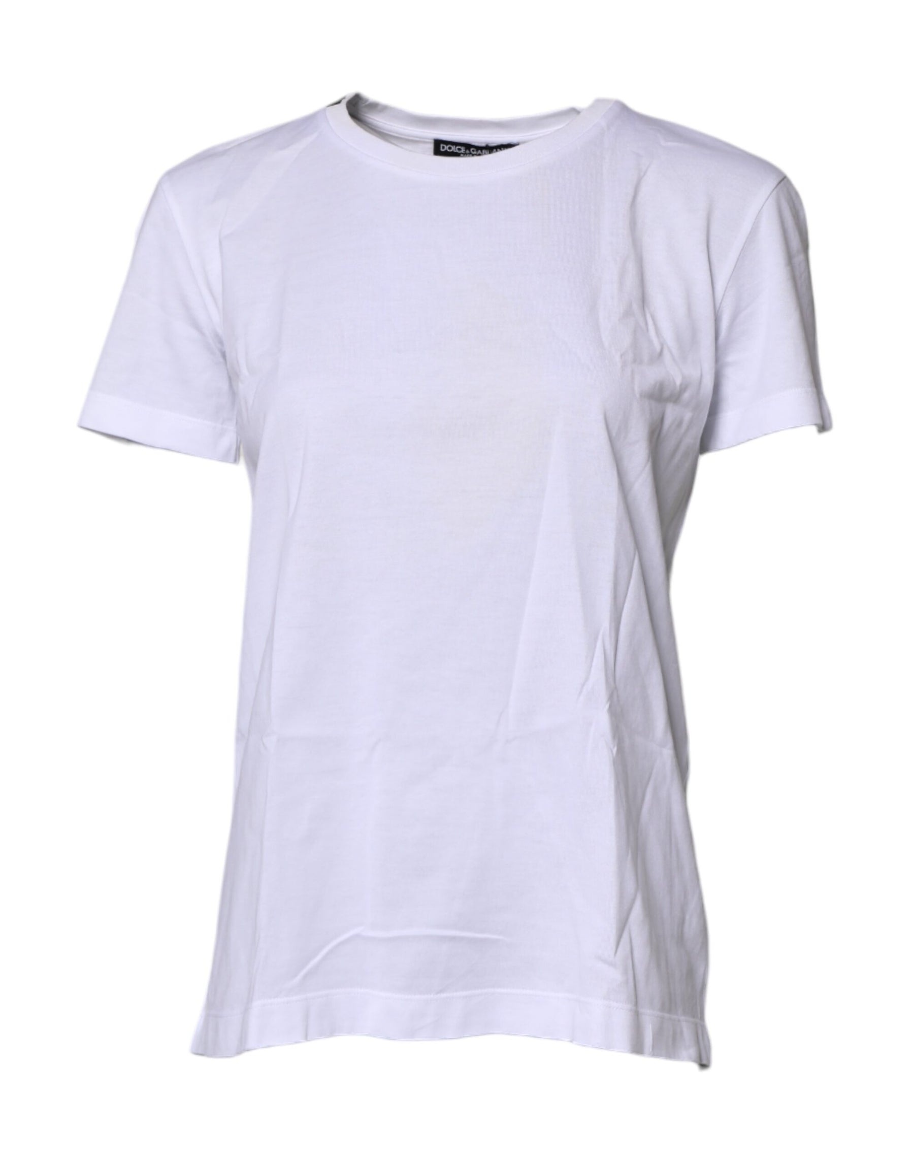 Dolce & Gabbana White Short Sleeves Round Neck Top T-shirt | Regal Royce