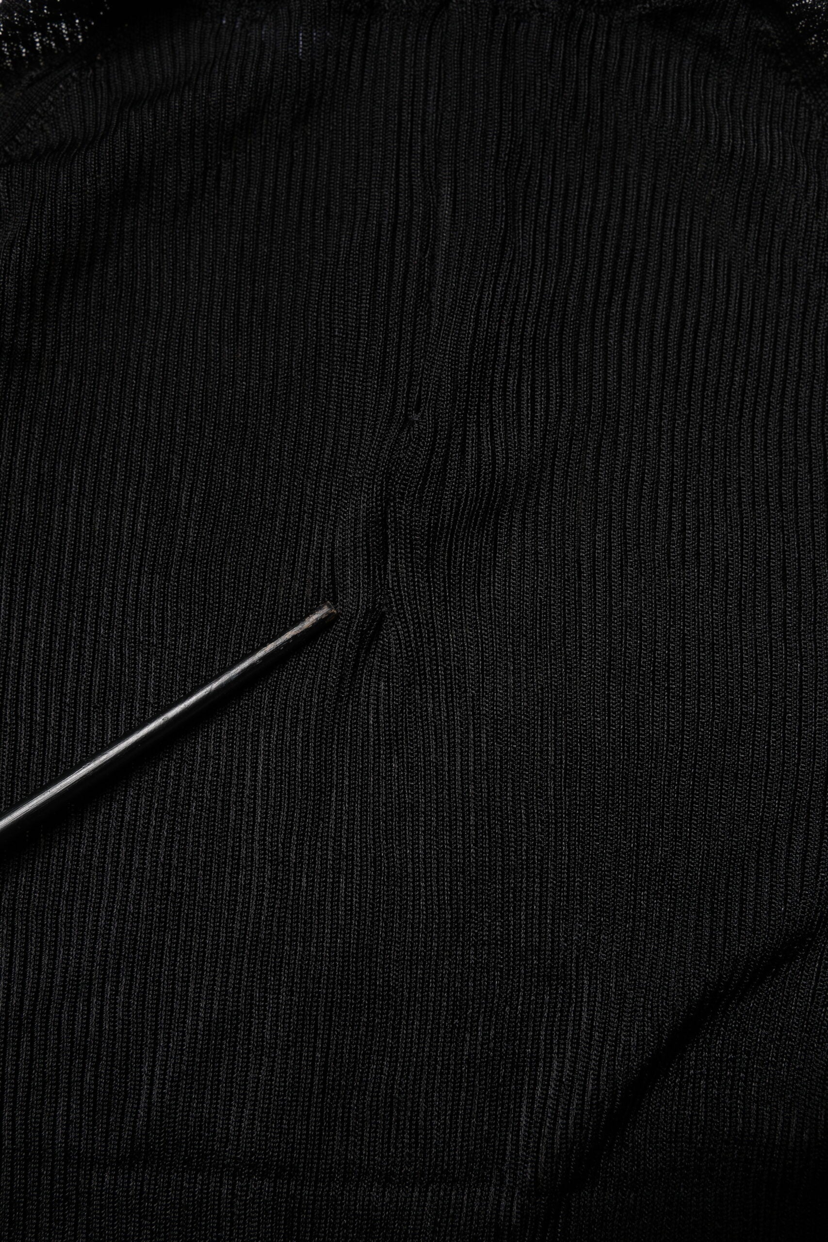 Dolce & Gabbana Black Knit Long Sleeves Turtleneck Slim Top | Regal Royce