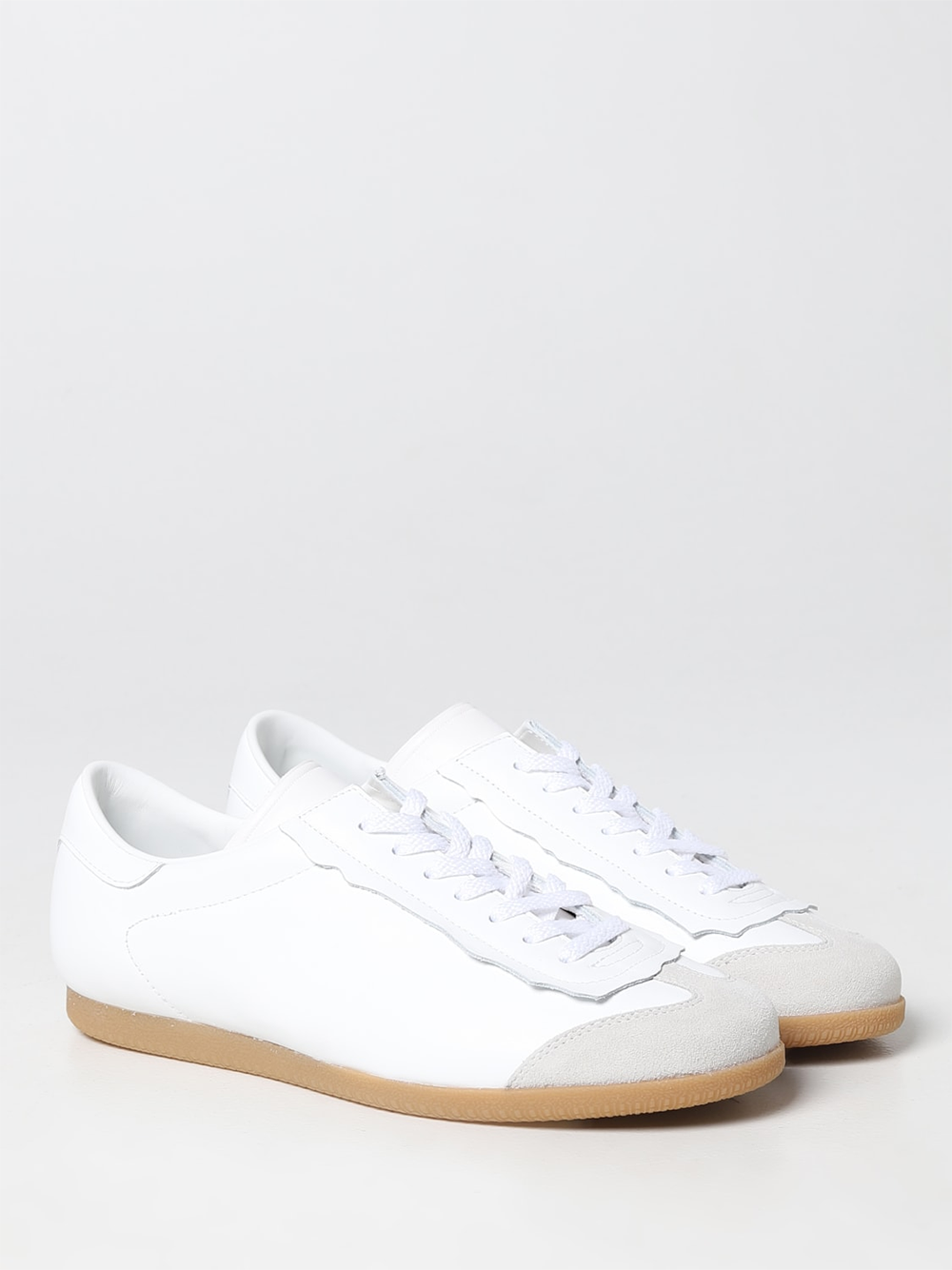 Maison Margiela Low Featherlight Leather And Suede Sneakers | Regal Royce