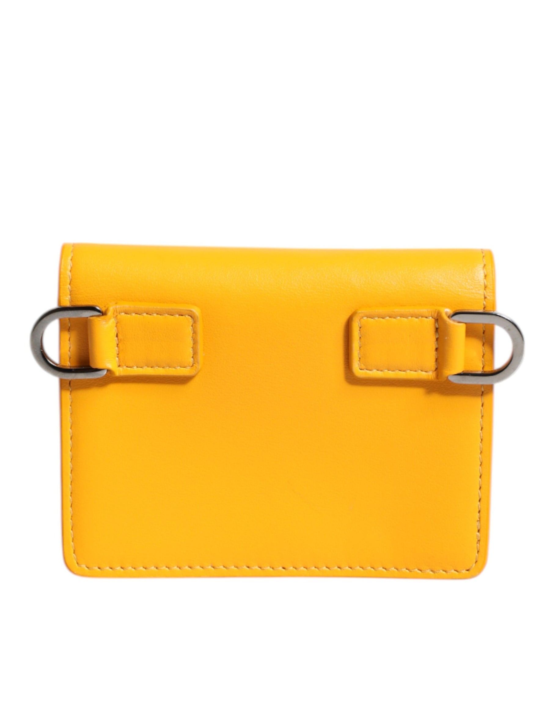 Dolce & Gabbana Yellow Leather Bifold Card Holder Crossbody Bag | Regal Royce