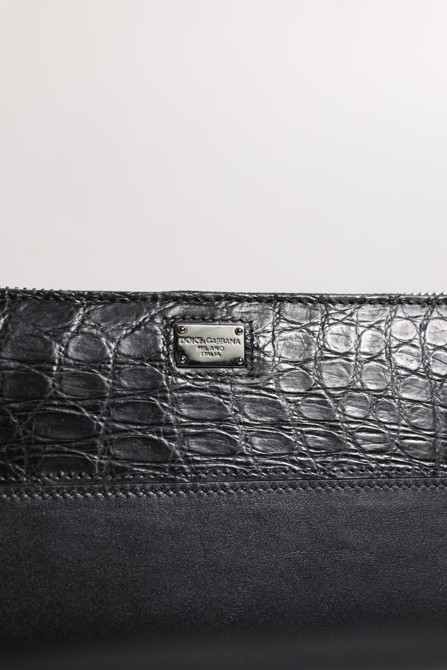 Dolce & Gabbana Black Leather Logo Plaque Zip Around Continental Wallet | Regal Royce