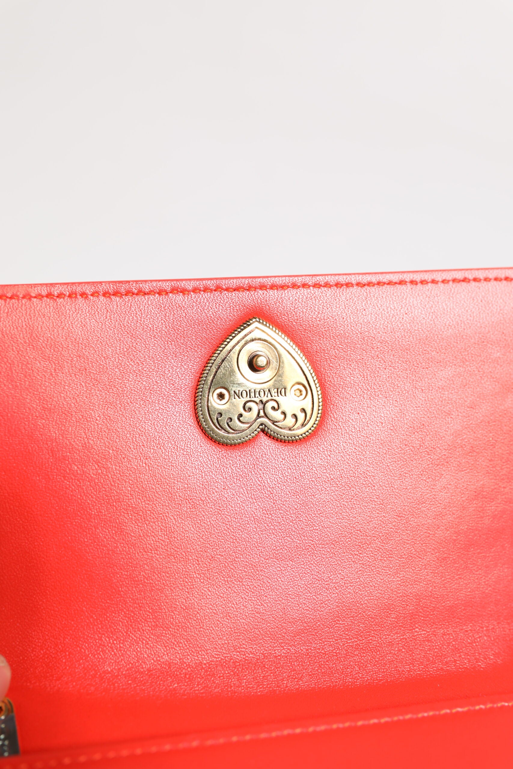 Dolce & Gabbana Red Leather Quilted Devotion Crossbody Phone Cover Bag | Regal Royce