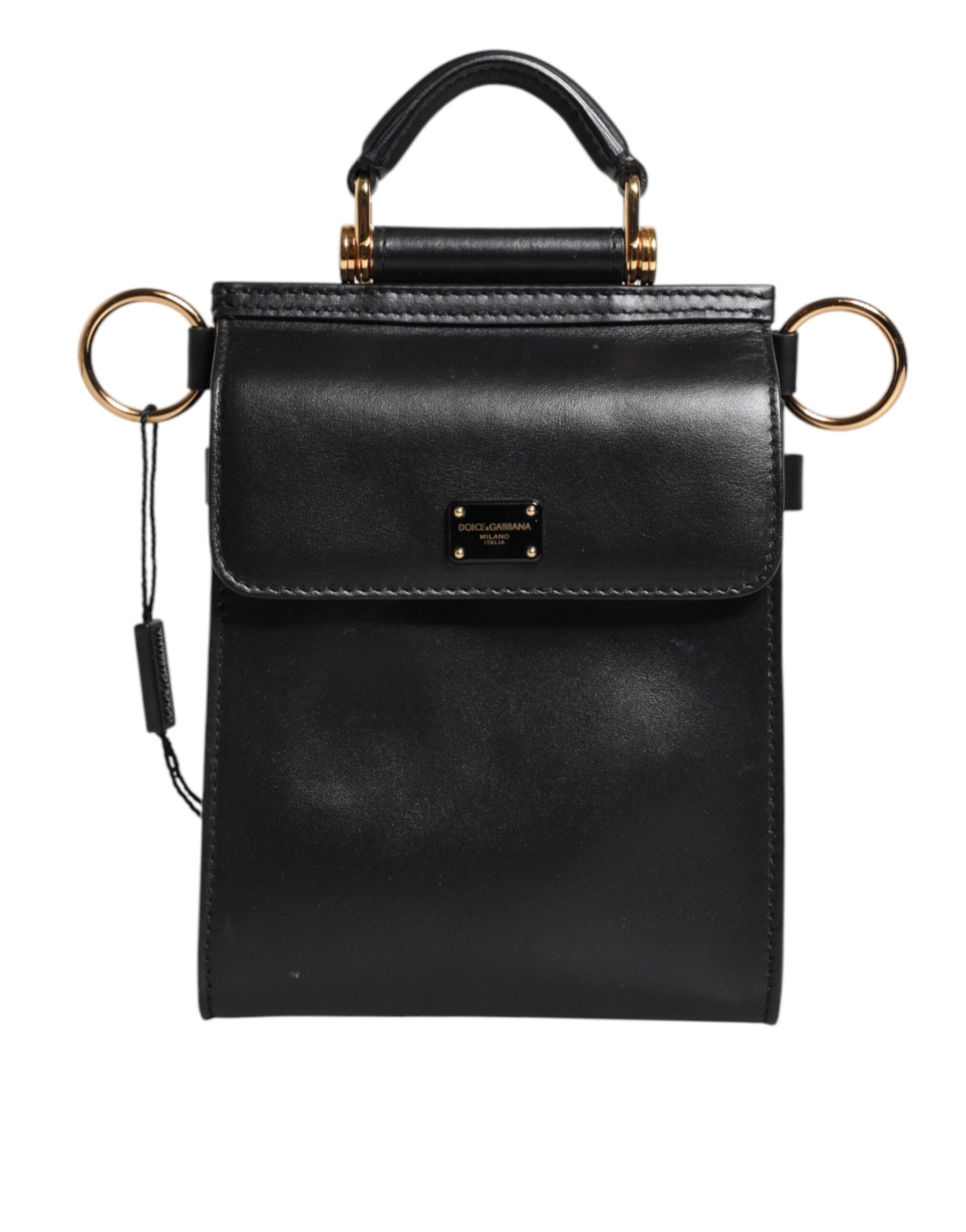Dolce & Gabbana Black Calfskin Leather Logo Plaque Mini Bag | Regal Royce