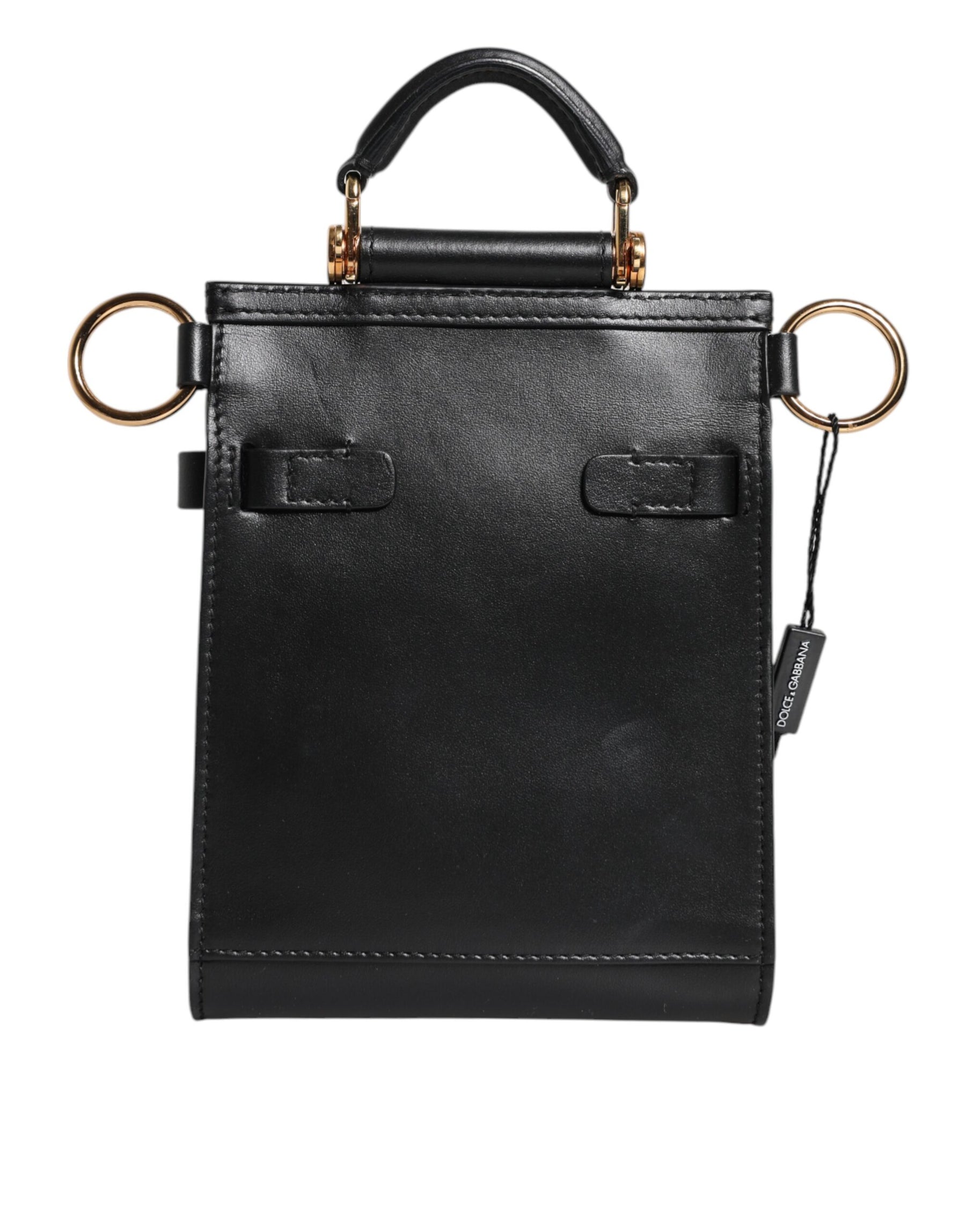 Dolce & Gabbana Black Calfskin Leather Logo Plaque Mini Bag | Regal Royce