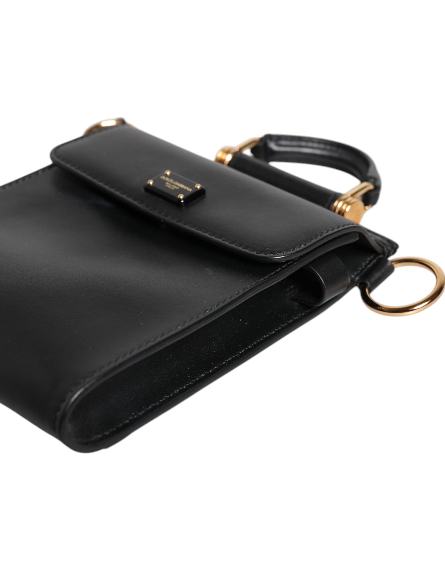 Dolce & Gabbana Black Calfskin Leather Logo Plaque Mini Bag | Regal Royce