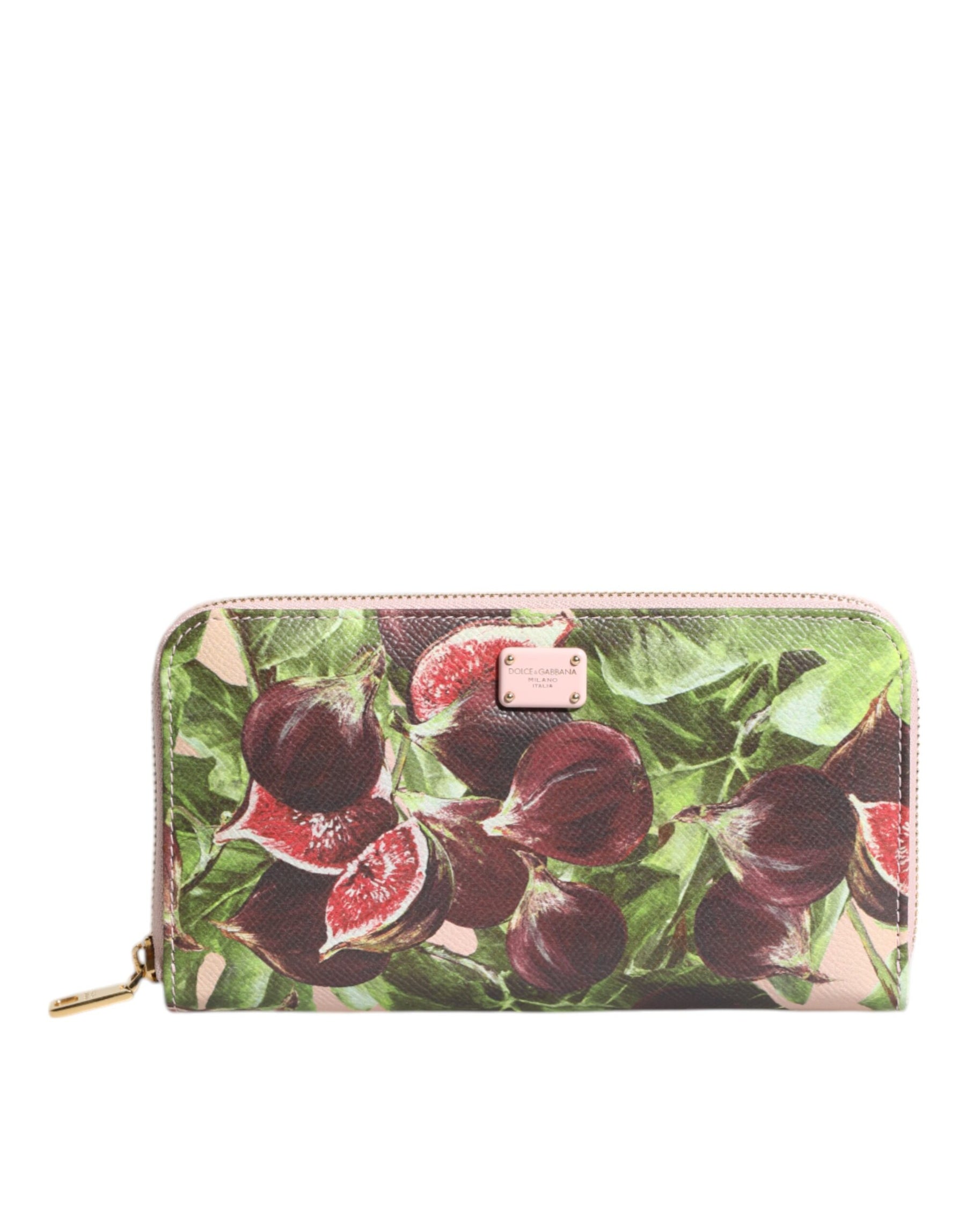 Dolce & Gabbana Multicolor Fig Fruit Dauphine Leather Zip Around Continental Wallet | Regal Royce
