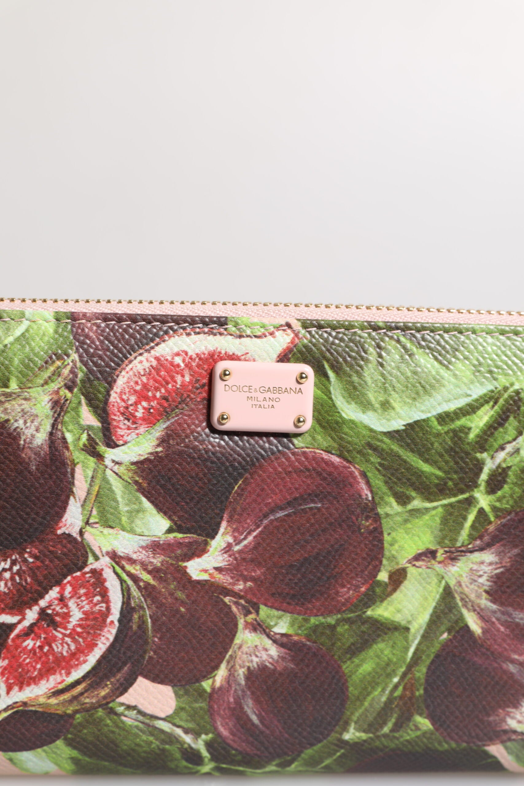Dolce & Gabbana Multicolor Fig Fruit Dauphine Leather Zip Around Continental Wallet | Regal Royce