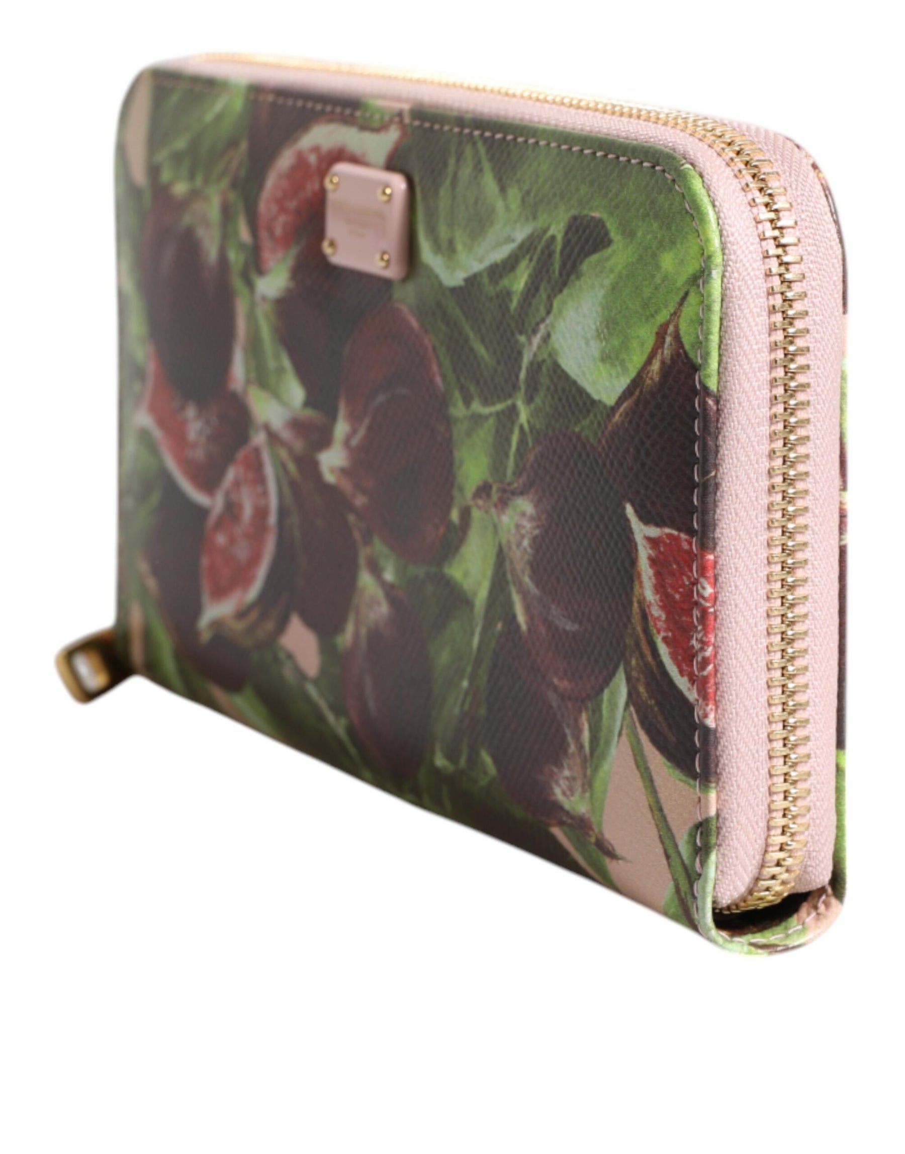 Dolce & Gabbana Multicolor Fig Fruit Dauphine Leather Zip Around Continental Wallet | Regal Royce