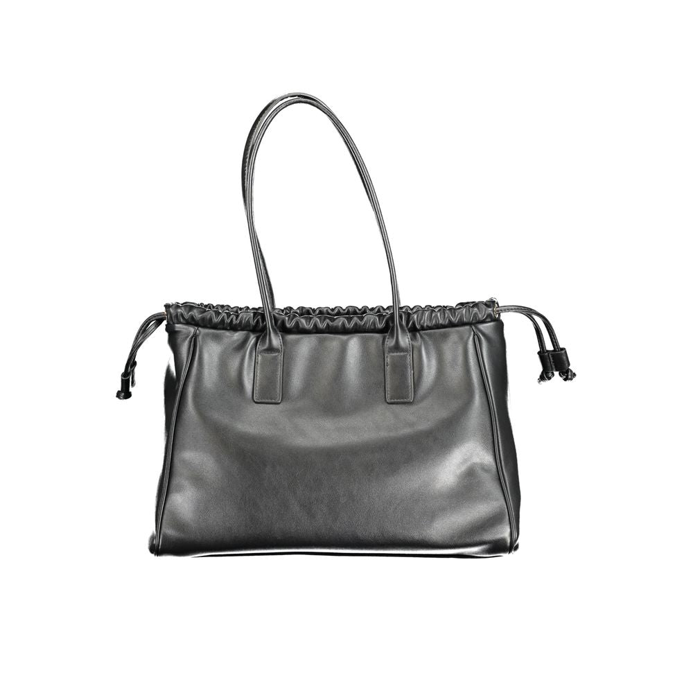 Mario Valentino Black Polyurethane Women Handbag | Regal Royce