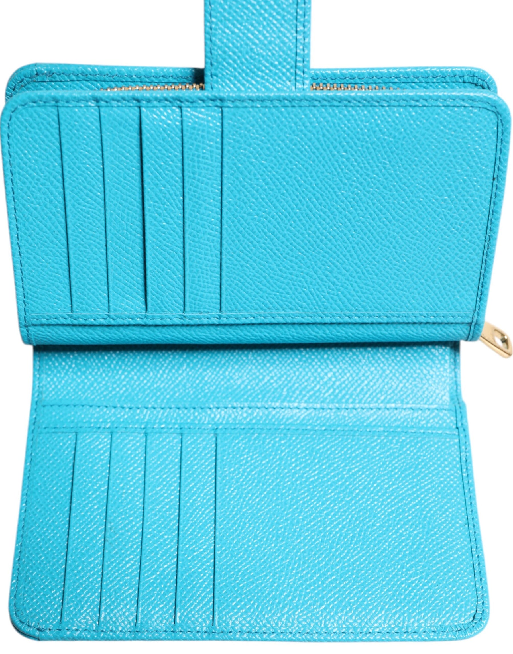 Dolce & Gabbana Light Blue Leather Bifold Continental Clutch Wallet | Regal Royce