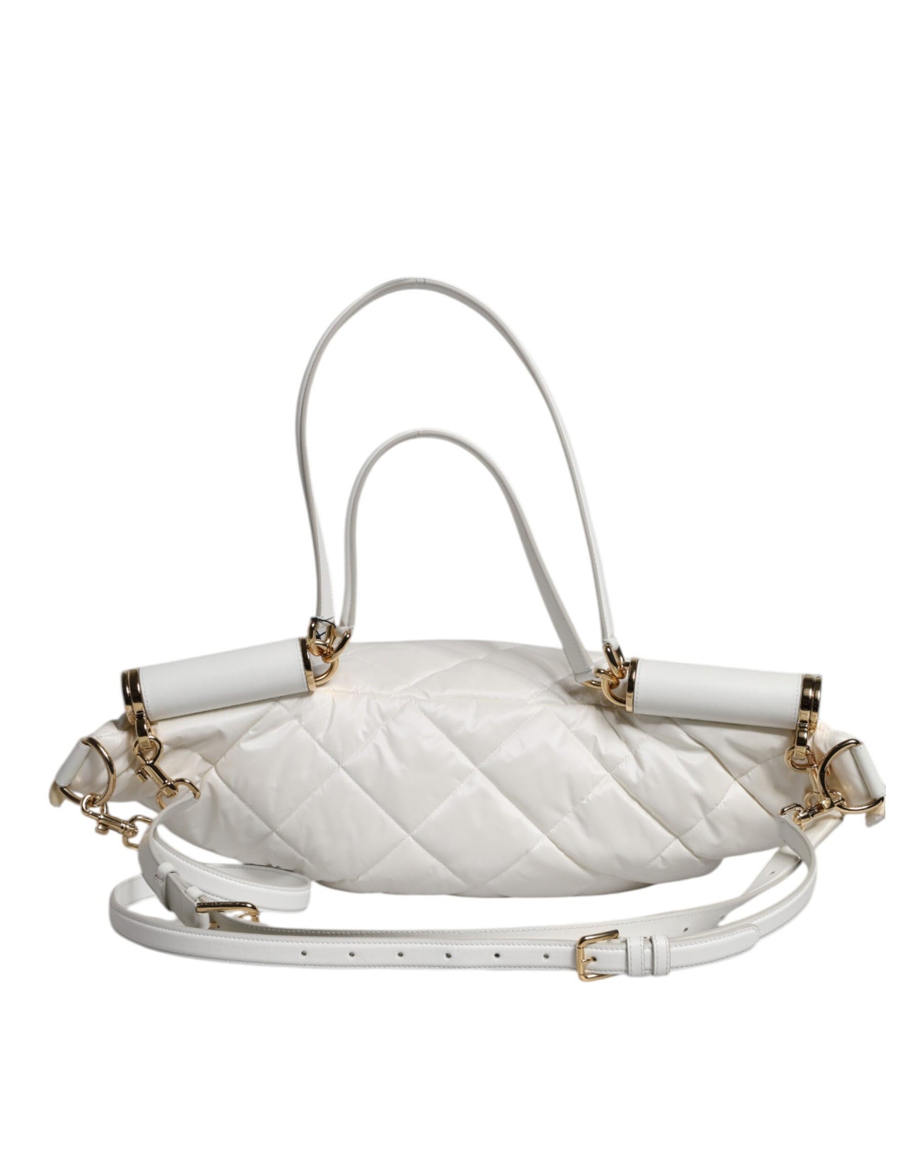 Dolce & Gabbana White Quilted Logo Plaque Belt Waist Fanny Pack Bag | Regal Royce