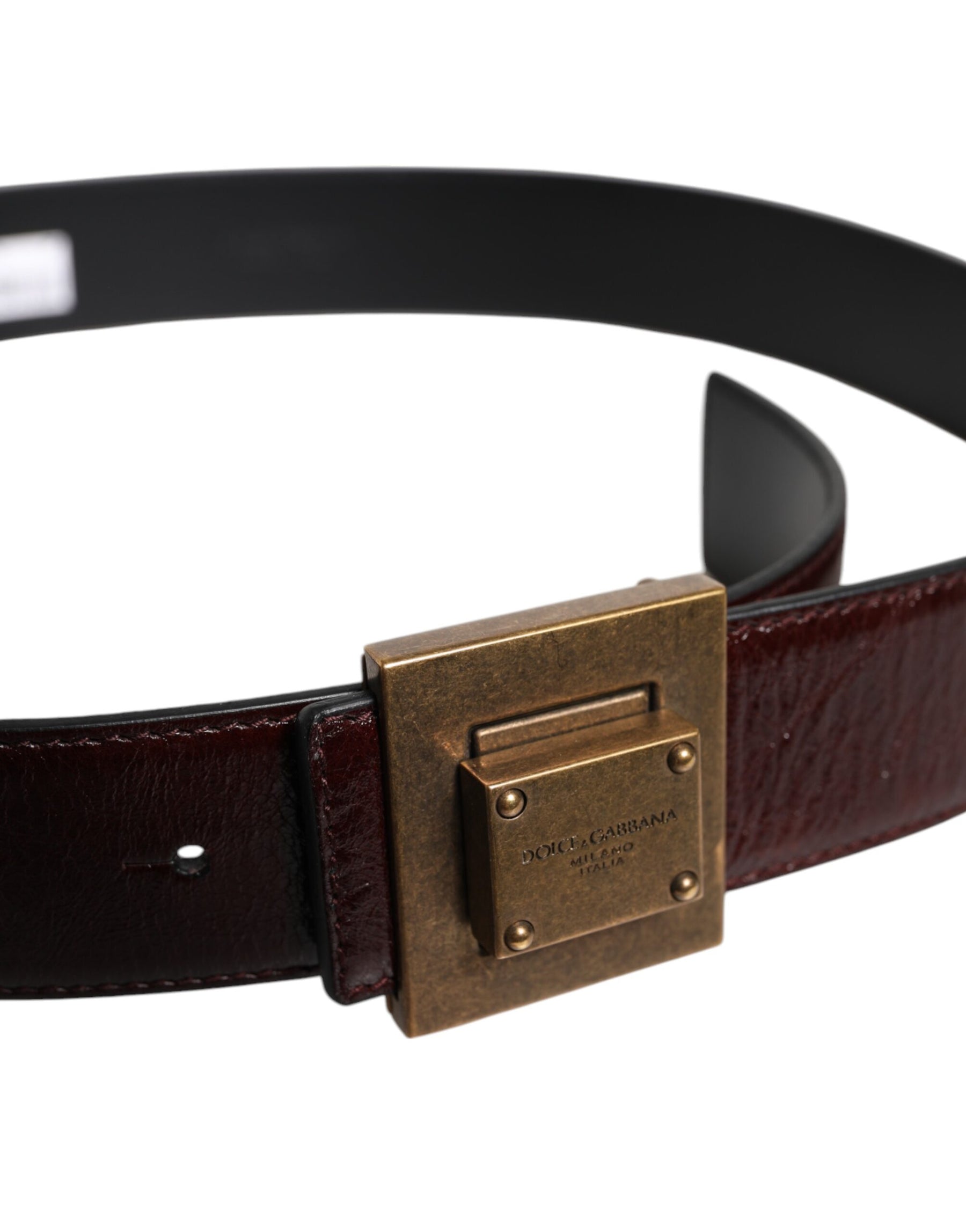 Dolce & Gabbana Brown Leather Gold Metal Buckle Classic Belt | Regal Royce